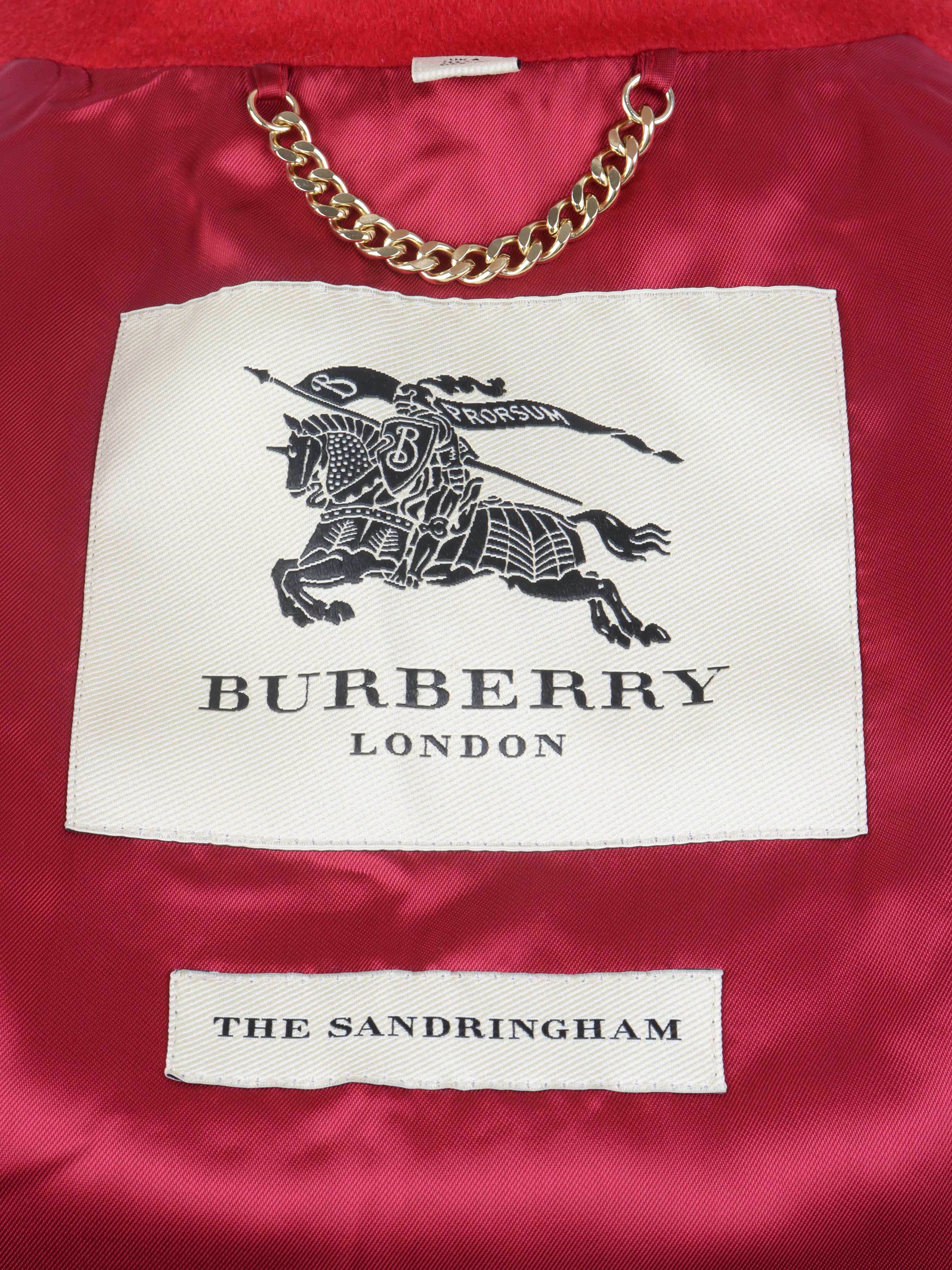 Burberry Red Cashmere Coat for Women - Luxury Winter Warm Wool Blend Trench Coat | Perfect for Office, Parties & Holiday Outfits