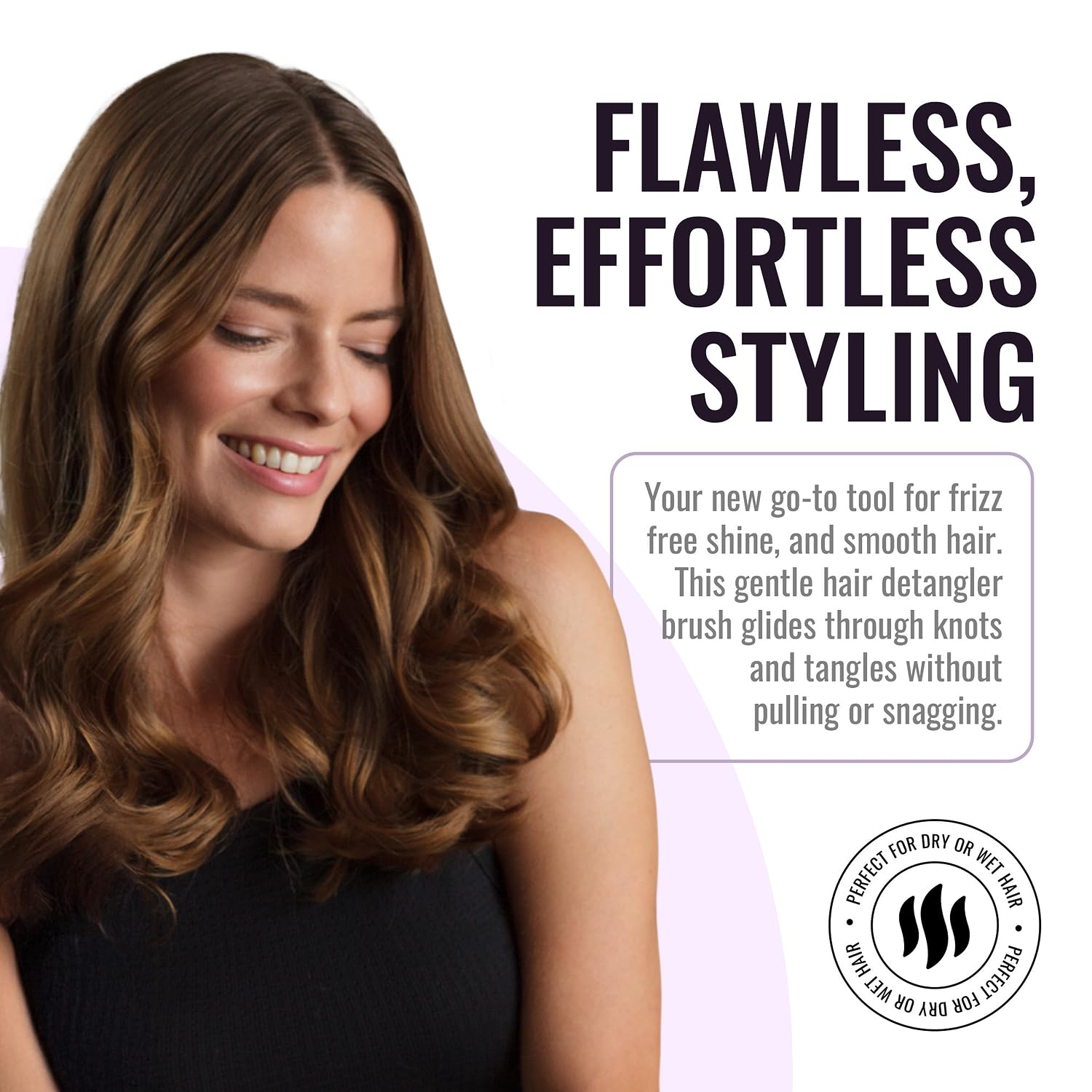 Ergo Super Gentle Mini Paddle Brush for Blow Drying - Detangling Hair Brush for Women with Thick, Thin, Curly or Wet Hair - Dual Function Hairbrush for Smooth Styling & Easy Detangling - Perfect for Home Use, Travel & Salon Styling - ERG750