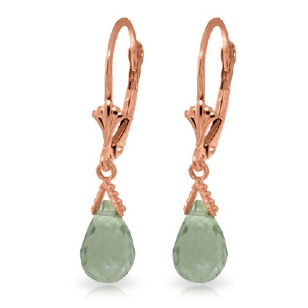14K Rose Gold Blue Topaz Chandelier Earrings for Women - Elegant Dangling Drop Earrings for Wedding, Party & Special Occasions