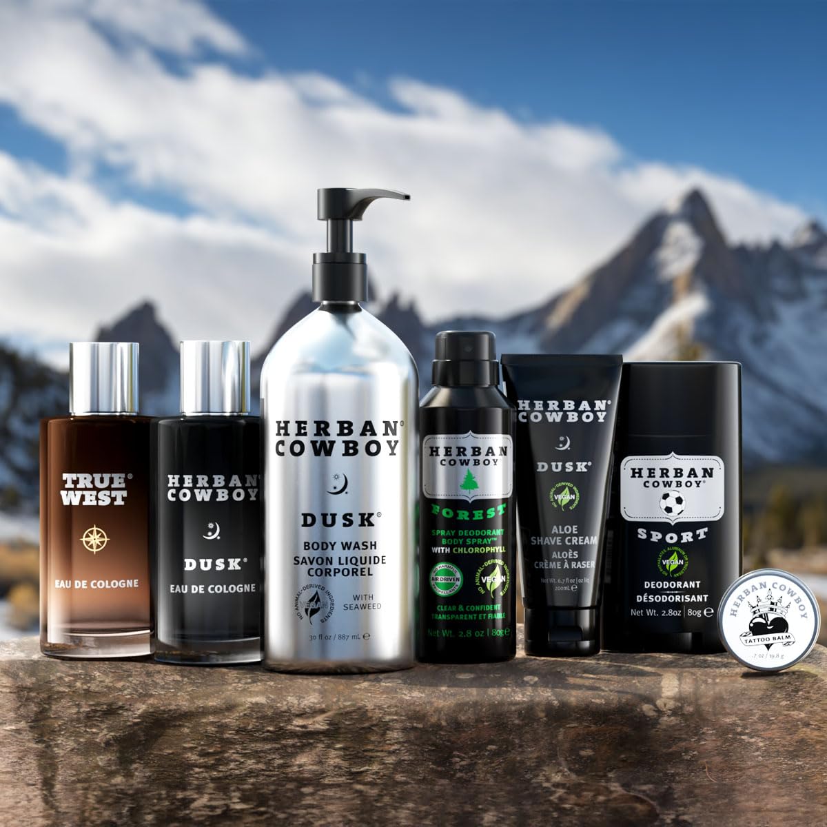 Herban Cowboy Dusk Cologne Scent Body Wash for Men - 30 oz Vegan & Plant-Powered Formula in Eco-Friendly Aluminum Bottle - Refreshing Shower Gel for Daily Use, Gym & Post-Workout Cleansing