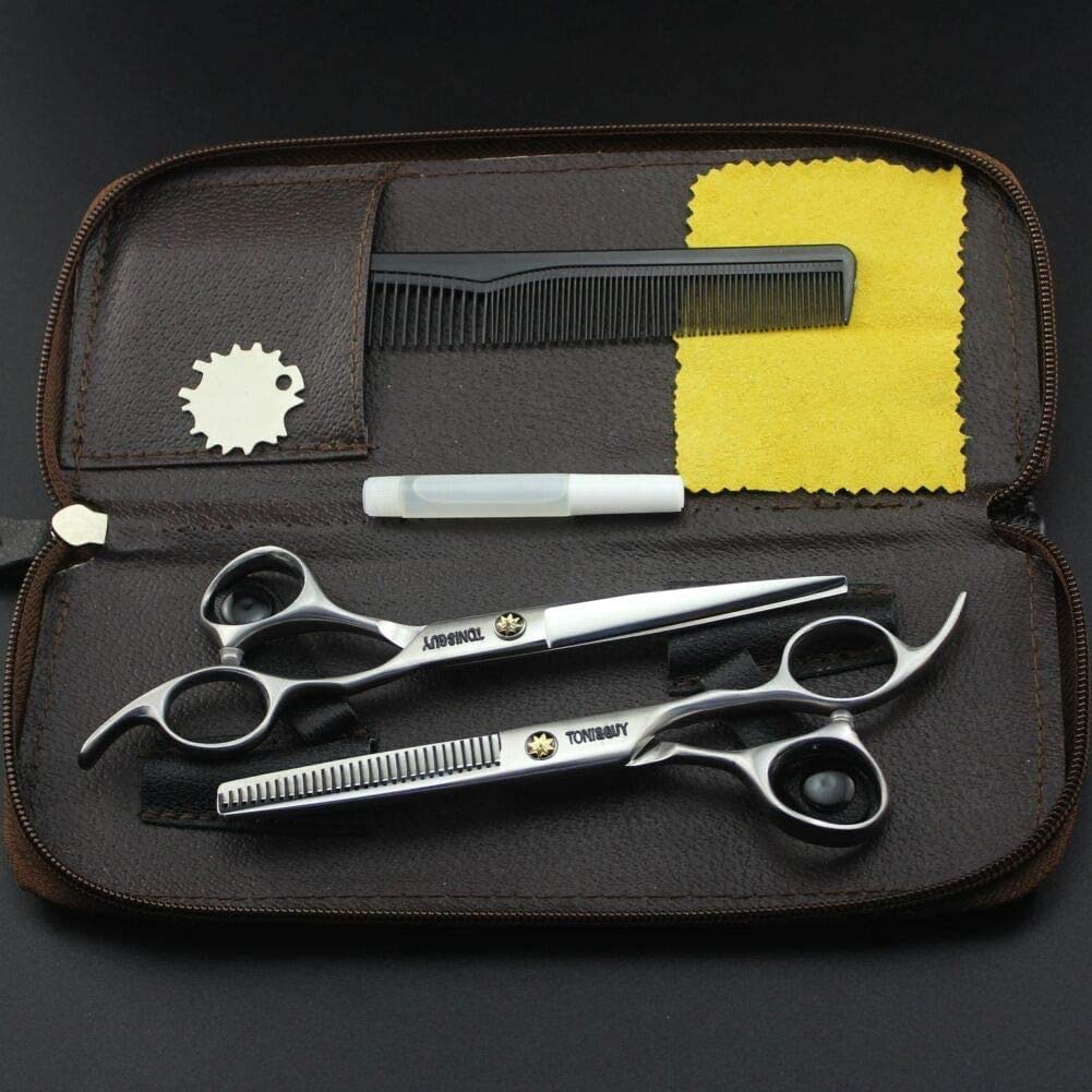 Professional Hair Cutting Scissors Set - Straight & Thinning Shears for Men & Women | Salon-Grade Stainless Steel Hairdressing Scissors | Perfect for Home Haircuts, Styling & Barber Use