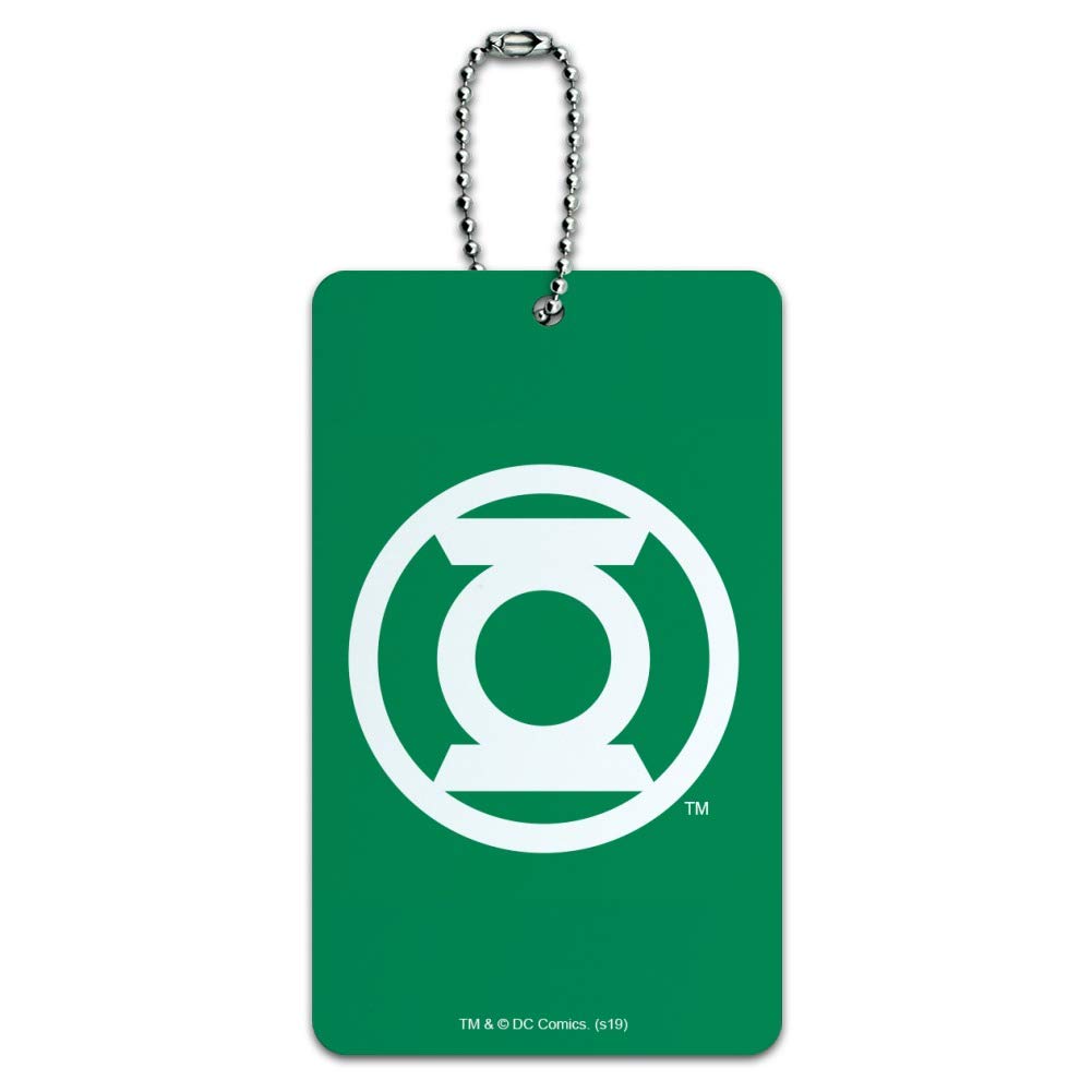 Green Lantern White Logo Luggage Tag - Durable Suitcase ID Card for Carry-On Bags - Perfect for Travel, Business Trips & Vacation Identification