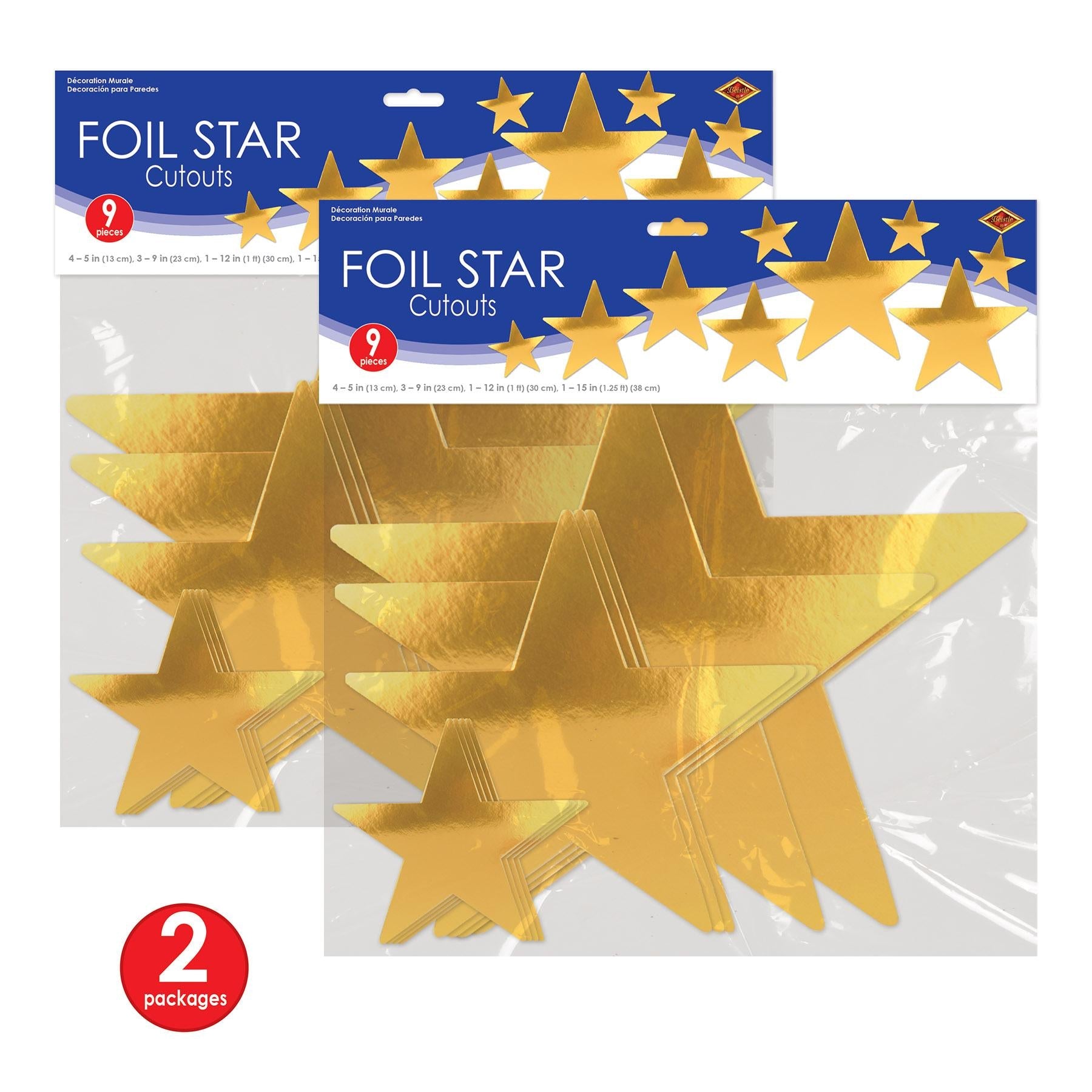 108 Pack Gold Foil Star Cutouts for Party Decorations - Perfect for Birthday, Christmas, Wedding & Holiday Celebrations