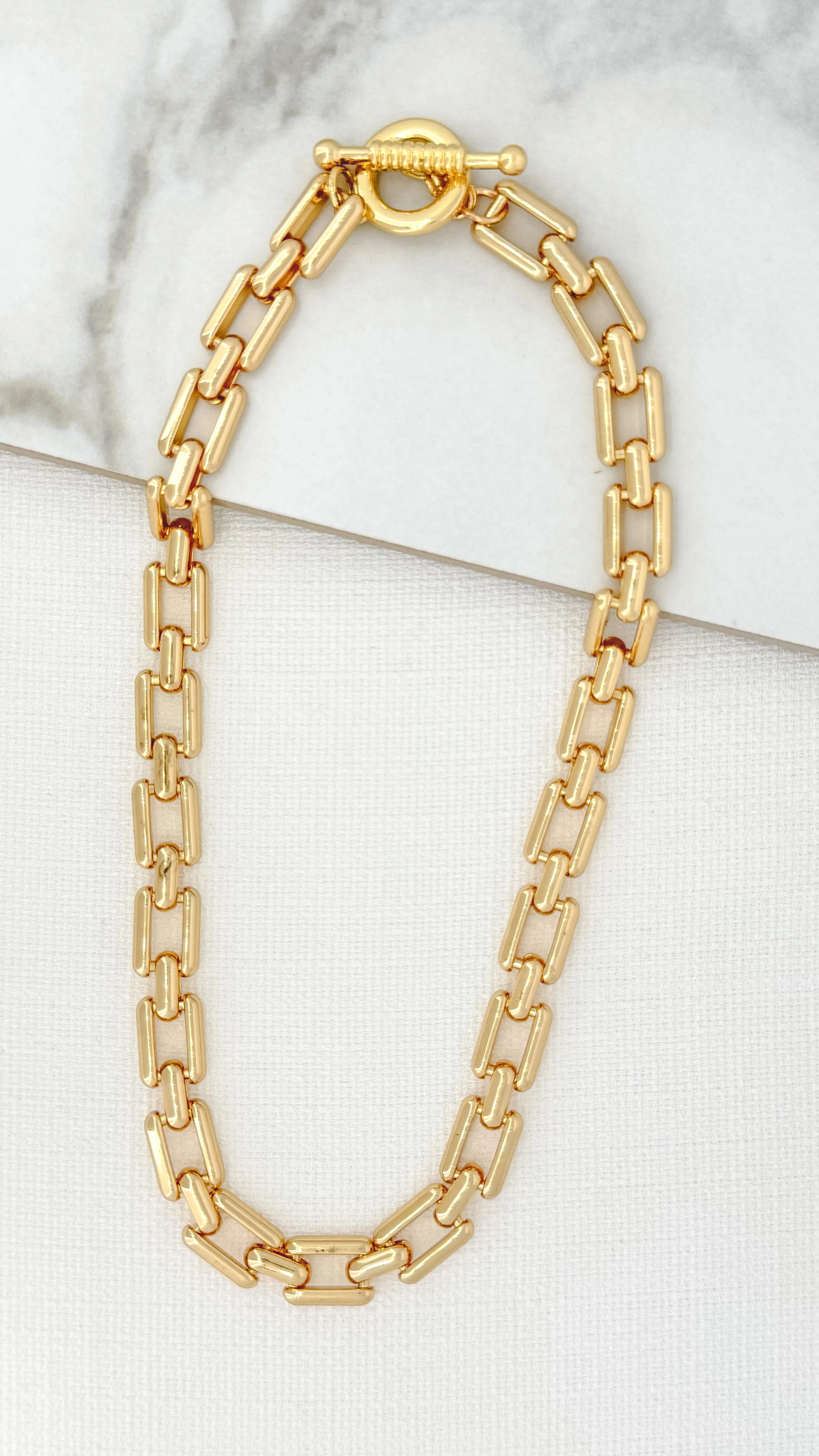 Chunky T Bar Necklace Gold - Elegant Statement Jewelry for Women | Perfect for Date Night, Office Wear & Special Occasions