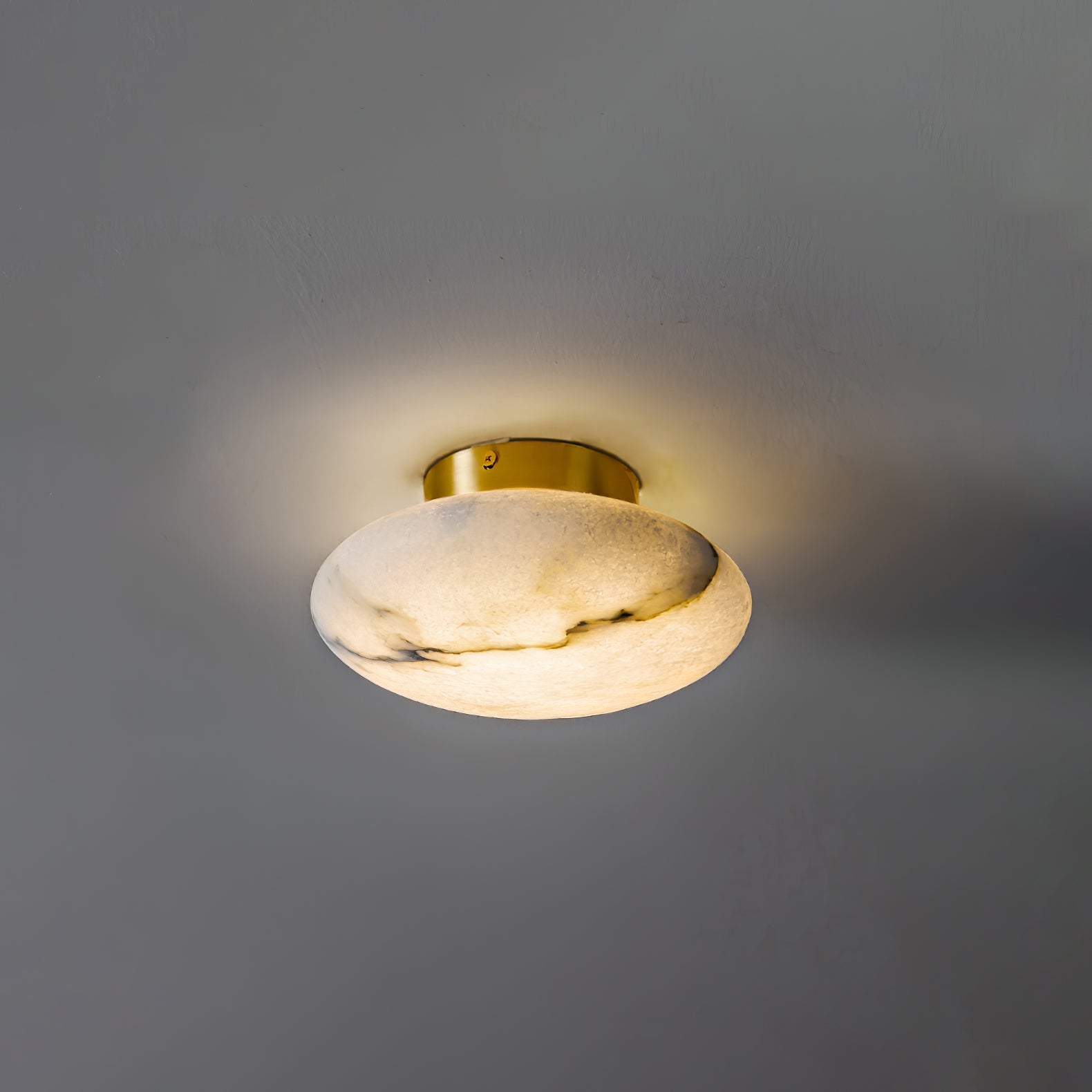 Elegant Alabaster Oval Ceiling Light Fixture - Modern White Stone Pendant Lamp for Living Room, Bedroom & Dining Room Lighting