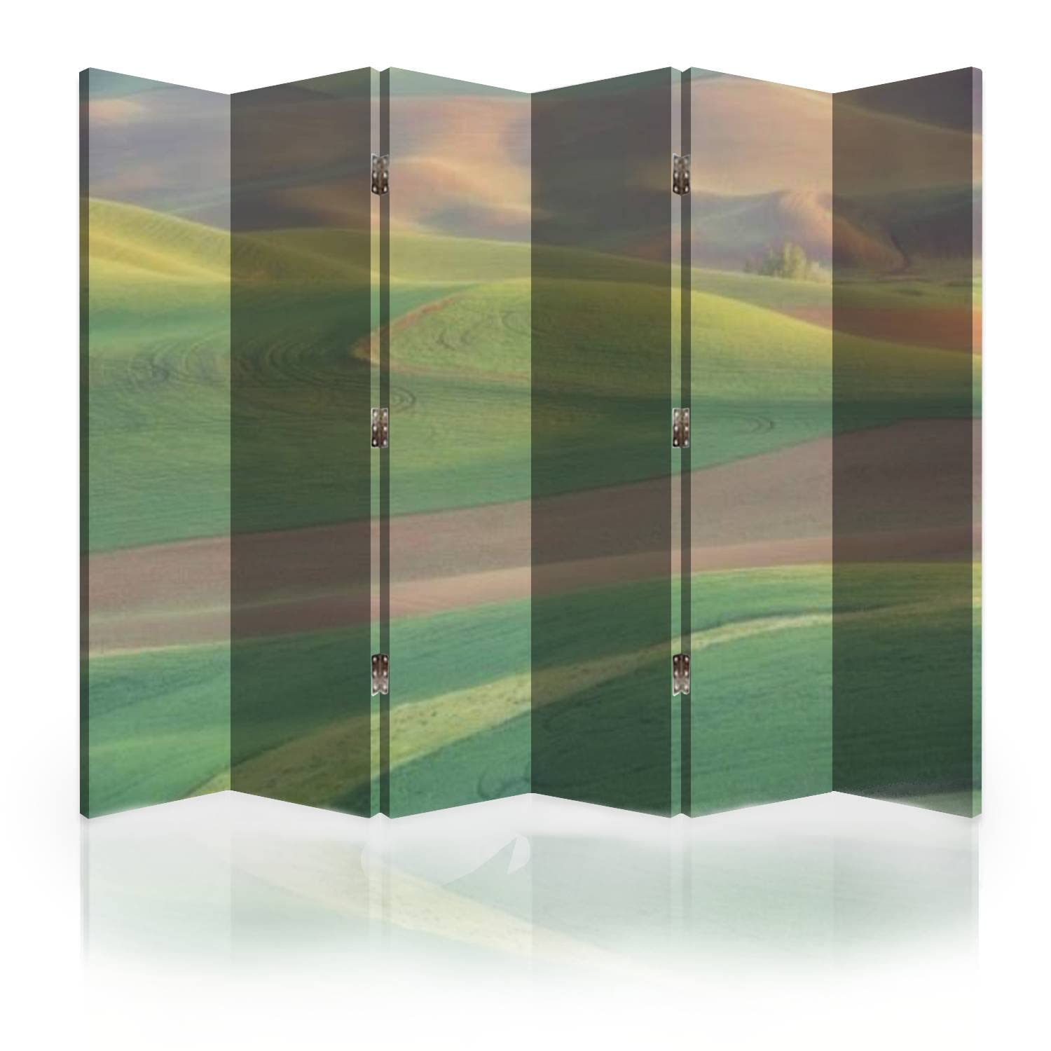 Canvas Room Divider Screen - Palouse Rolling Hills 6-Panel Folding Privacy Partition for Home & Office | Perfect for Living Rooms, Bedrooms, and Open Spaces