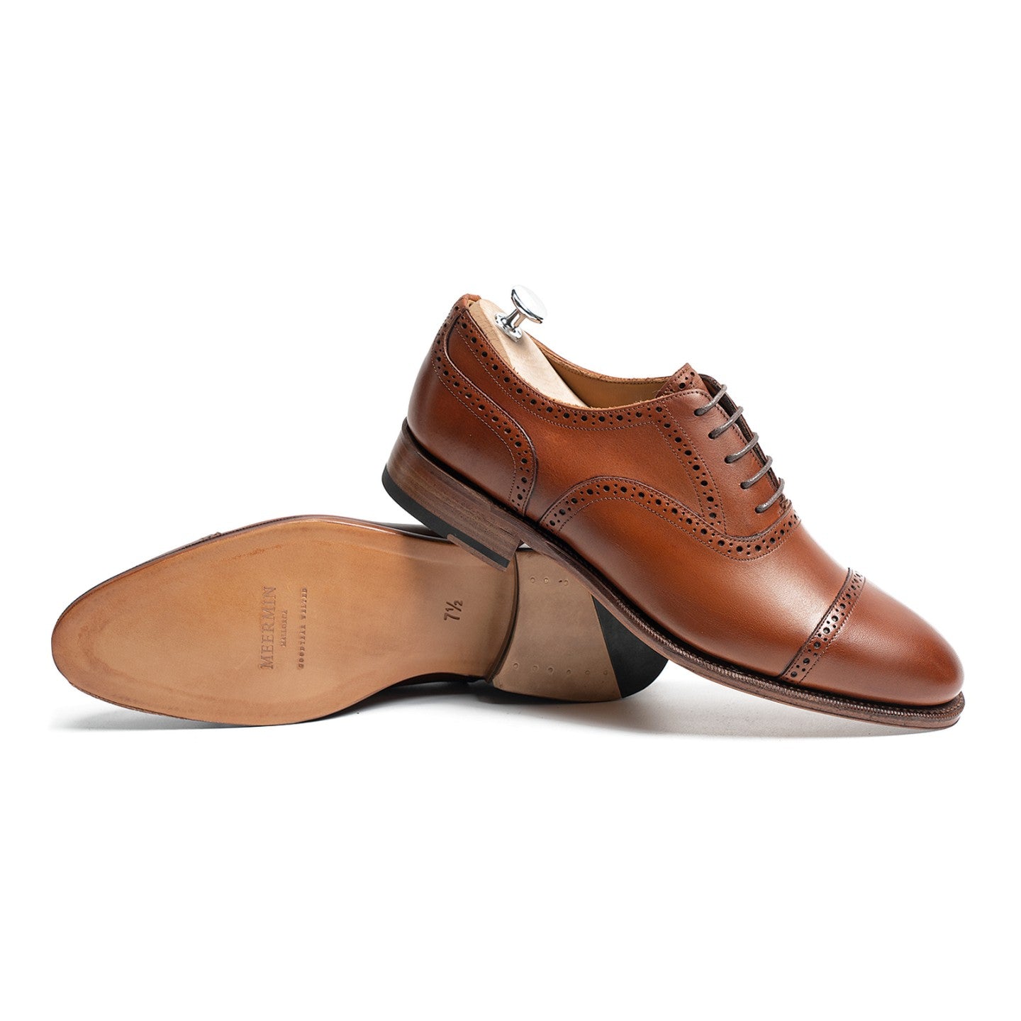 101513 Tan Antique Calf Leather Shoes - Vintage Style Men's Dress Shoes for Formal Occasions & Business Meetings
