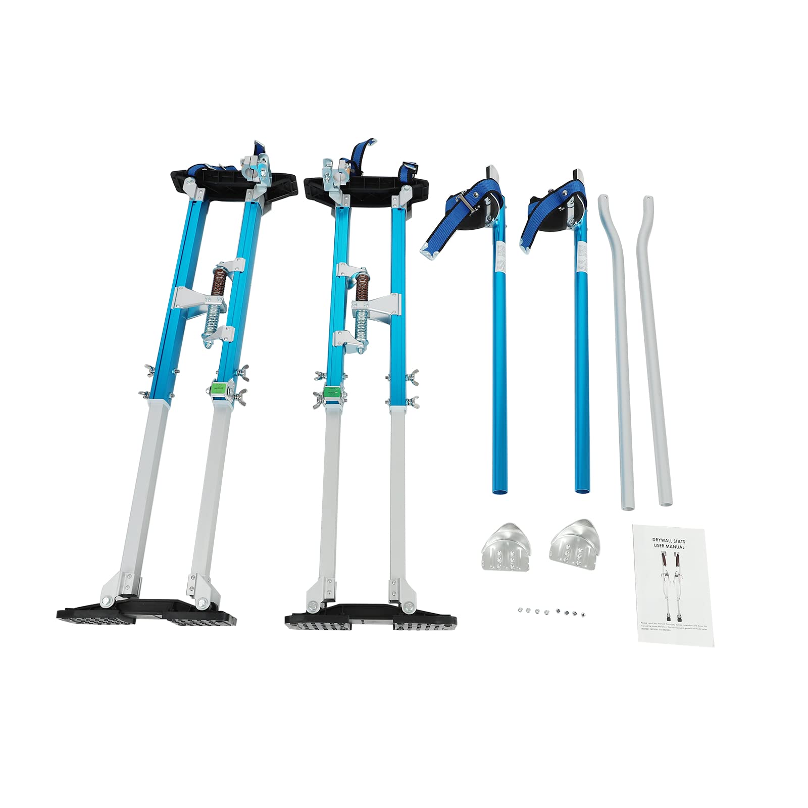 SUPERFASTRACING 36-50 Inch Adjustable Aluminum Drywall Stilts for Painters - Lightweight Construction Walking Stilts for Painting, Taping, Ceiling Work (Blue) - Perfect for Professional Painters, Drywall Installers and DIY Home Renovation Projects