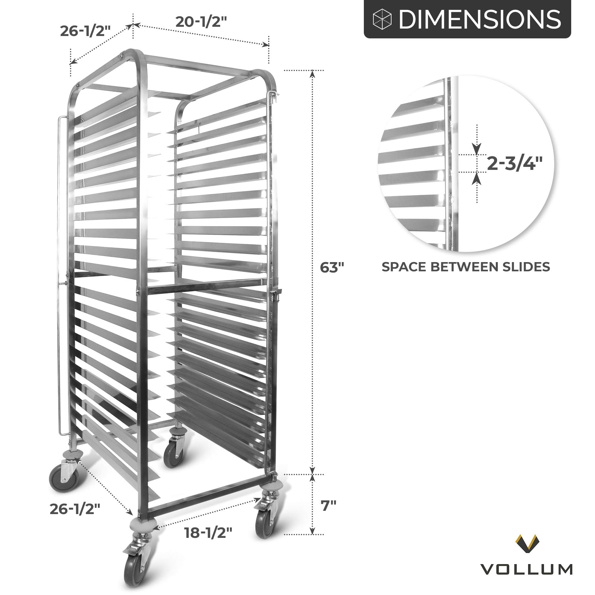 Stainless Steel Front Load Knock Down Bakery Rack - Heavy Duty Commercial Sheet Pan Holder (Fits 20 Full Size Trays) - Perfect for Restaurants, Bakeries & Commercial Kitchens