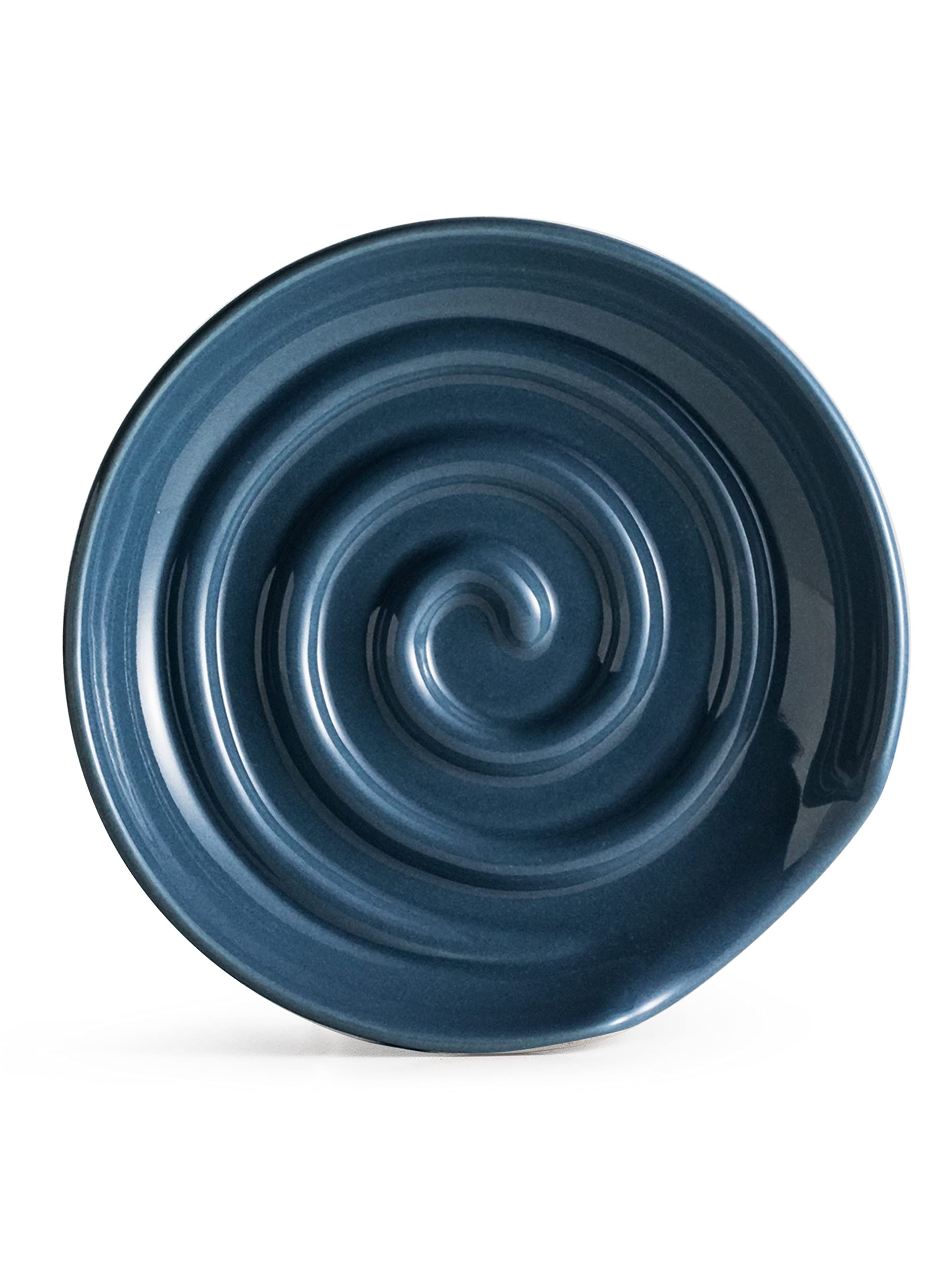 Ceramic Spoon Rest Holder for Kitchen Countertop - Dark Blue Stovetop Spoon Stand for Cooking, Coffee Bar & Dining Decor - Perfect for Stovetops, Countertops & Kitchen Organization
