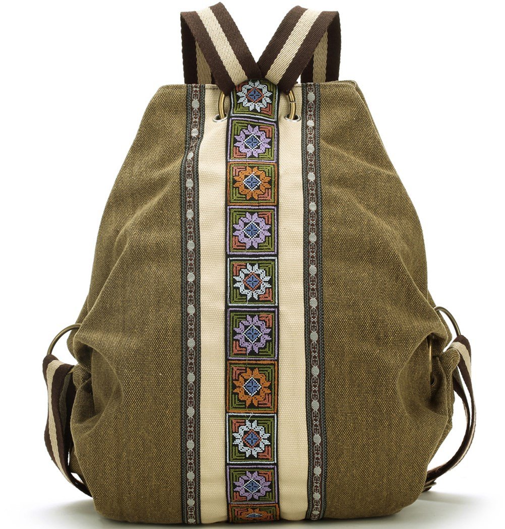 Vintage Heavy-Duty Anti-Theft Women's Canvas Backpack - Casual Daypack & Travel Shoulder Bag for College, Commuting, Hiking & Outdoor Adventures