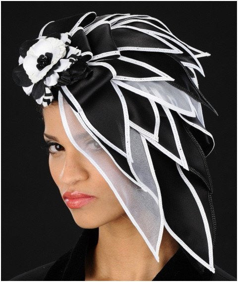 BW1071 Elegant Black Silk Leaf Fascinator with Flower - Perfect for Weddings, Tea Parties & Special Occasions