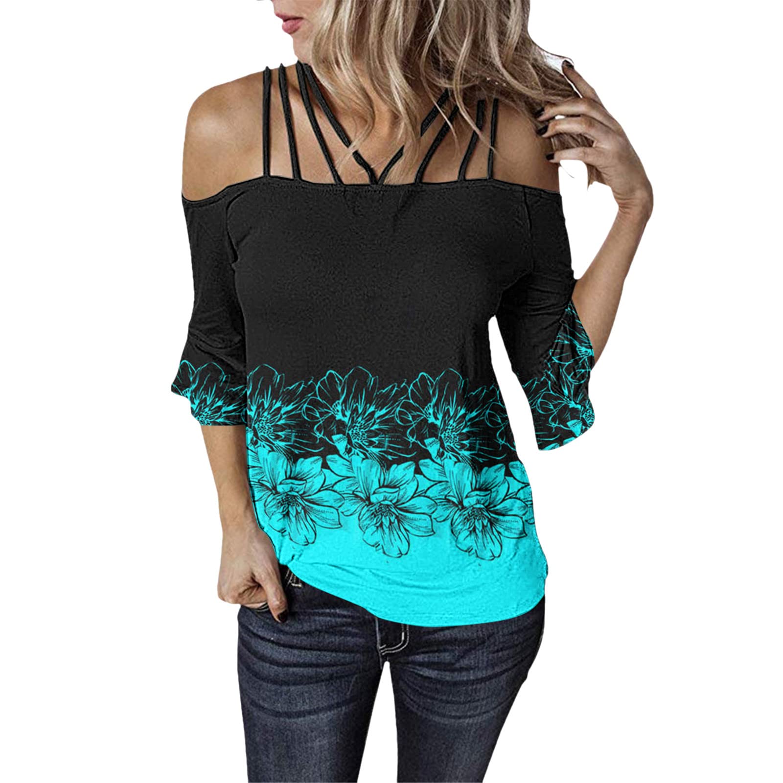 Women's Casual Off Shoulder Spaghetti Strap Tank Top - White Cold Shoulder Shirt for Summer Outfits, Beachwear & Layering