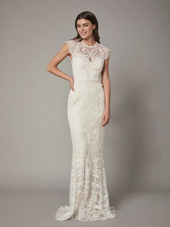 Catherine Deane Merry Gown - Elegant Floral Lace Wedding Dress for Bride, Perfect for Beach Weddings & Romantic Ceremonies