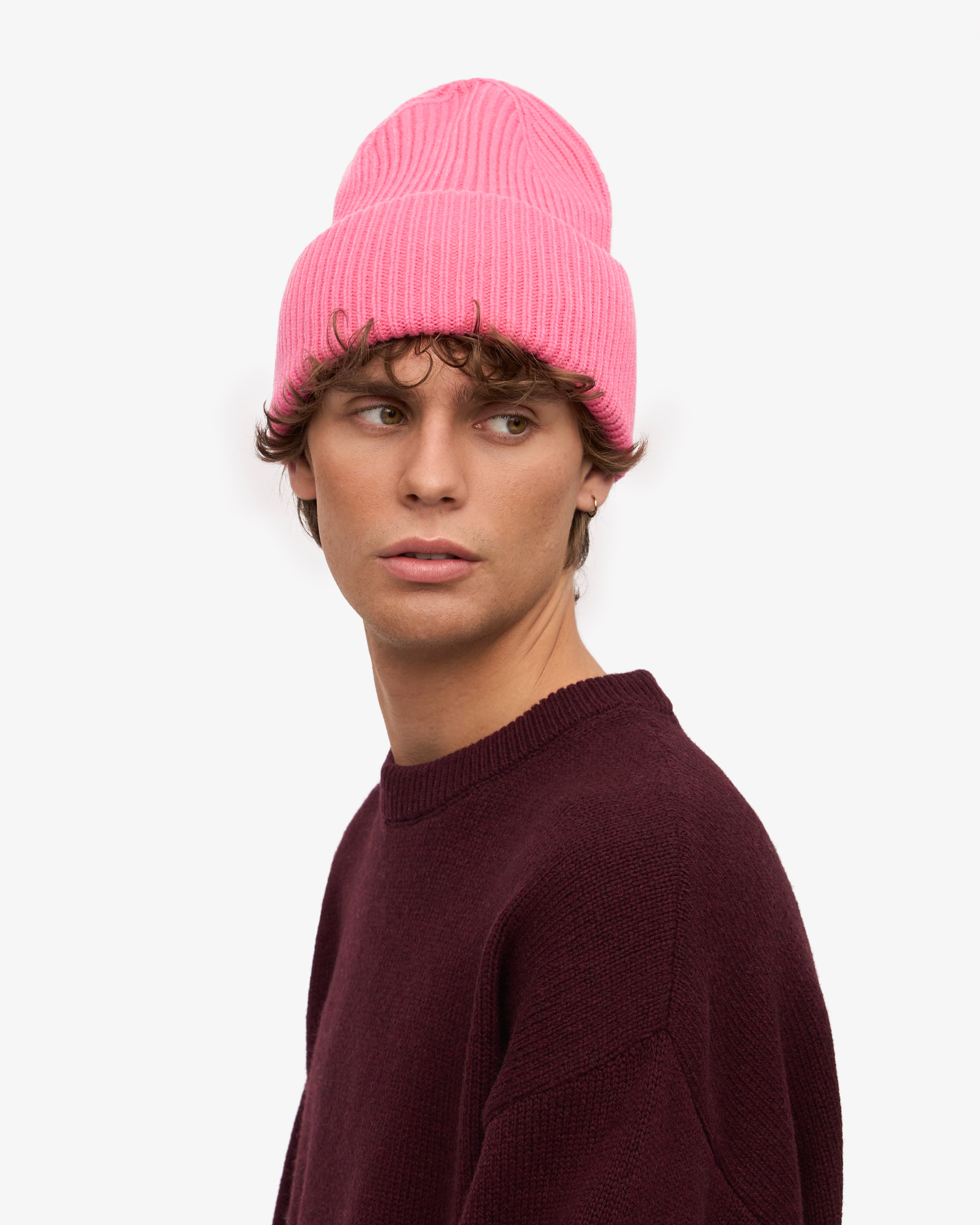 Premium Merino Wool Beanie - Soft & Warm Winter Hat for Women & Men - Bubblegum Pink - Perfect for Skiing, Hiking & Outdoor Activities