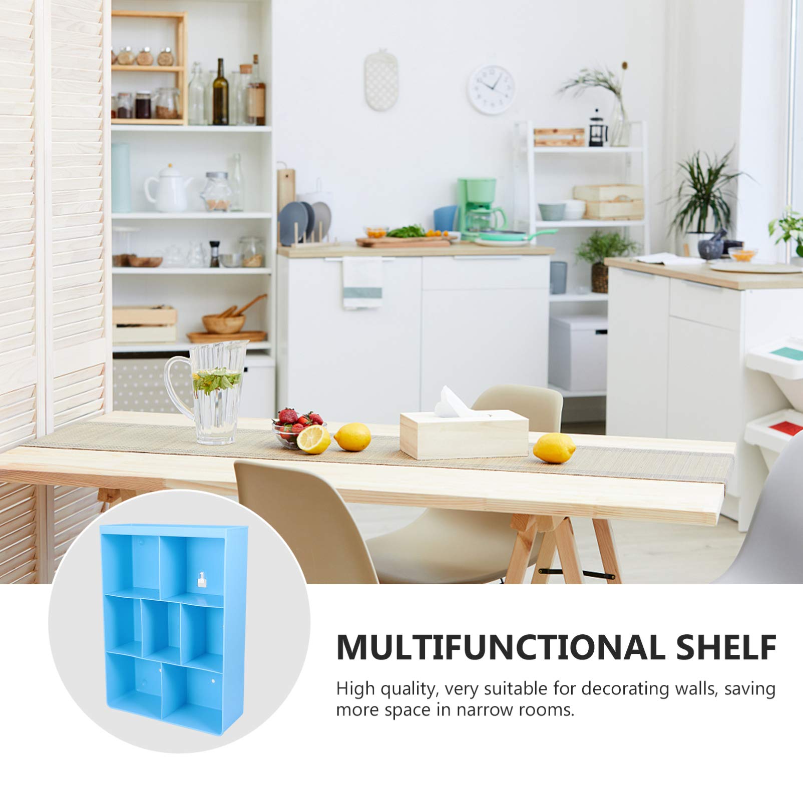 Hemoton 1-Piece Bathroom Storage Shelf - Multifunctional Wall-Mounted Hanging Organizer Rack for Shower, Kitchen, Laundry Room & Closet - Space Saving Storage Solution for Toiletries, Cosmetics & Cleaning Supplies