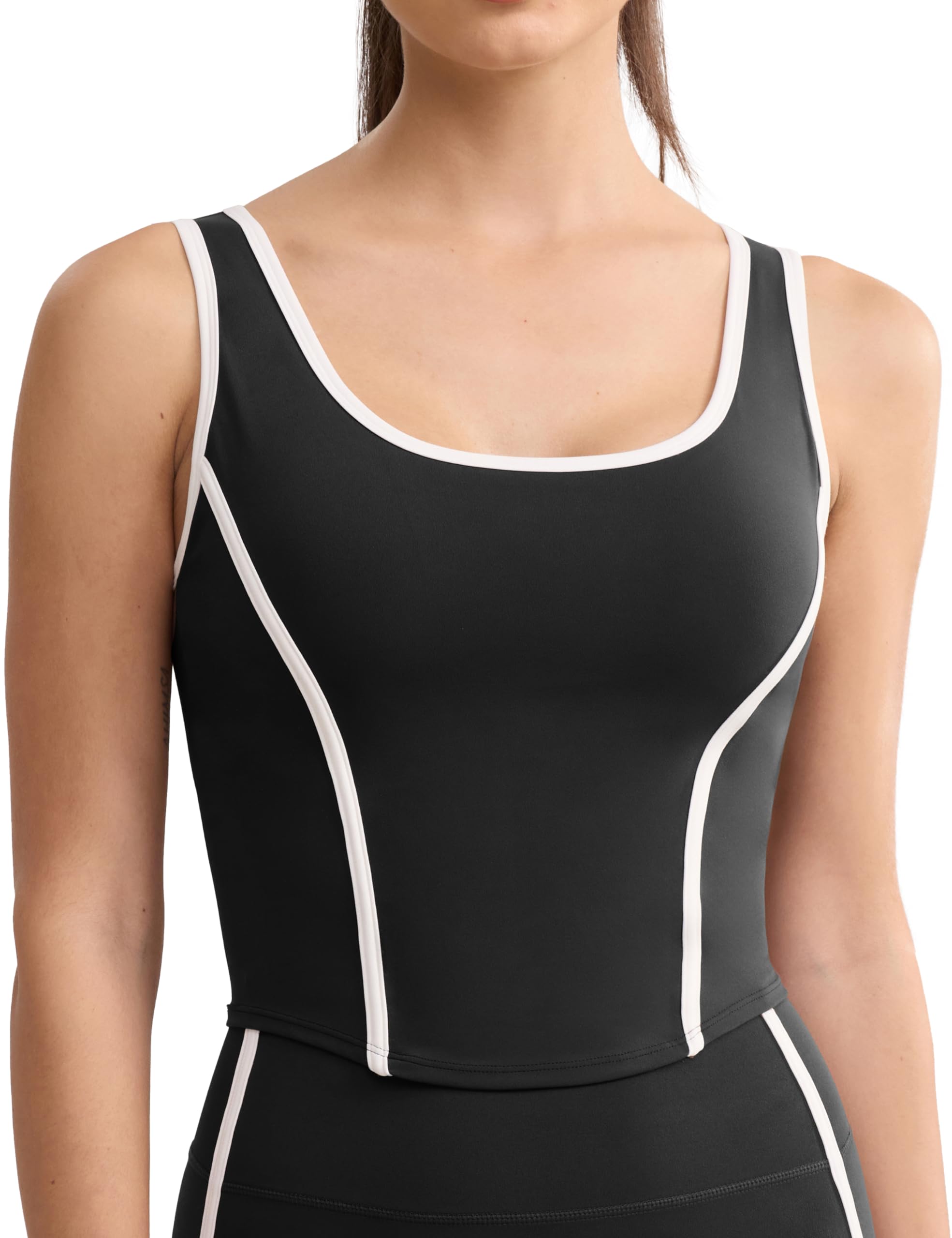 Women's Workout Crop Tank Top - Sleeveless Yoga Shirt with Mild Support & Padded Design for Summer, Gym & Casual Wear | Athletic Fitness Apparel for Running, Pilates & Yoga