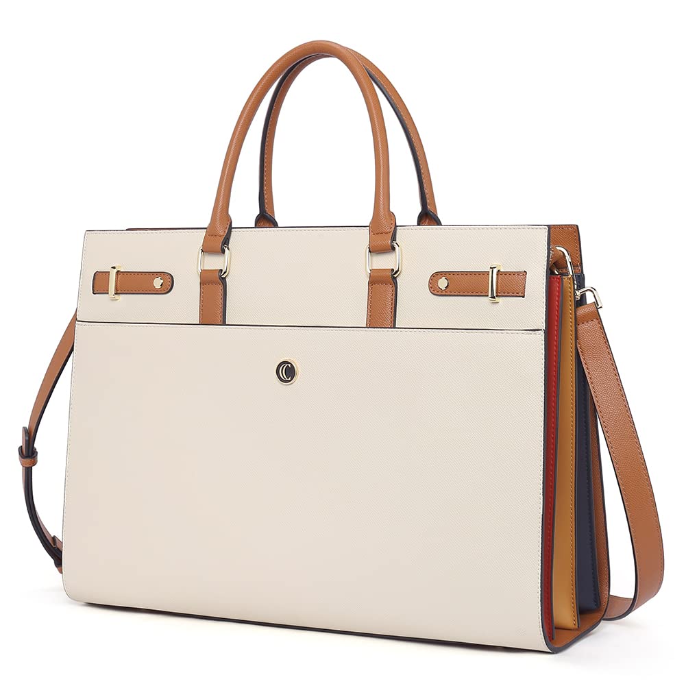CLUCI Women's Leather Briefcase - 15.6 Inch Laptop Tote Bag for Business Professionals | Stylish Work Bag for Office, Commuting & Travel