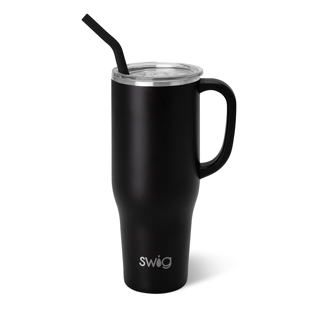 40oz Black Mega Mug - Large Insulated Coffee Cup for Hot & Cold Drinks - Perfect for Home, Office, Camping & Travel
