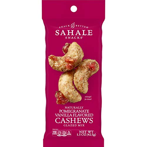 Sahale Snacks Pomegranate Vanilla Flavored Cashews Glazed Mix - 1.5oz (Pack of 9) | Healthy Gourmet Nuts | Perfect for Snacking, Gifts & Travel