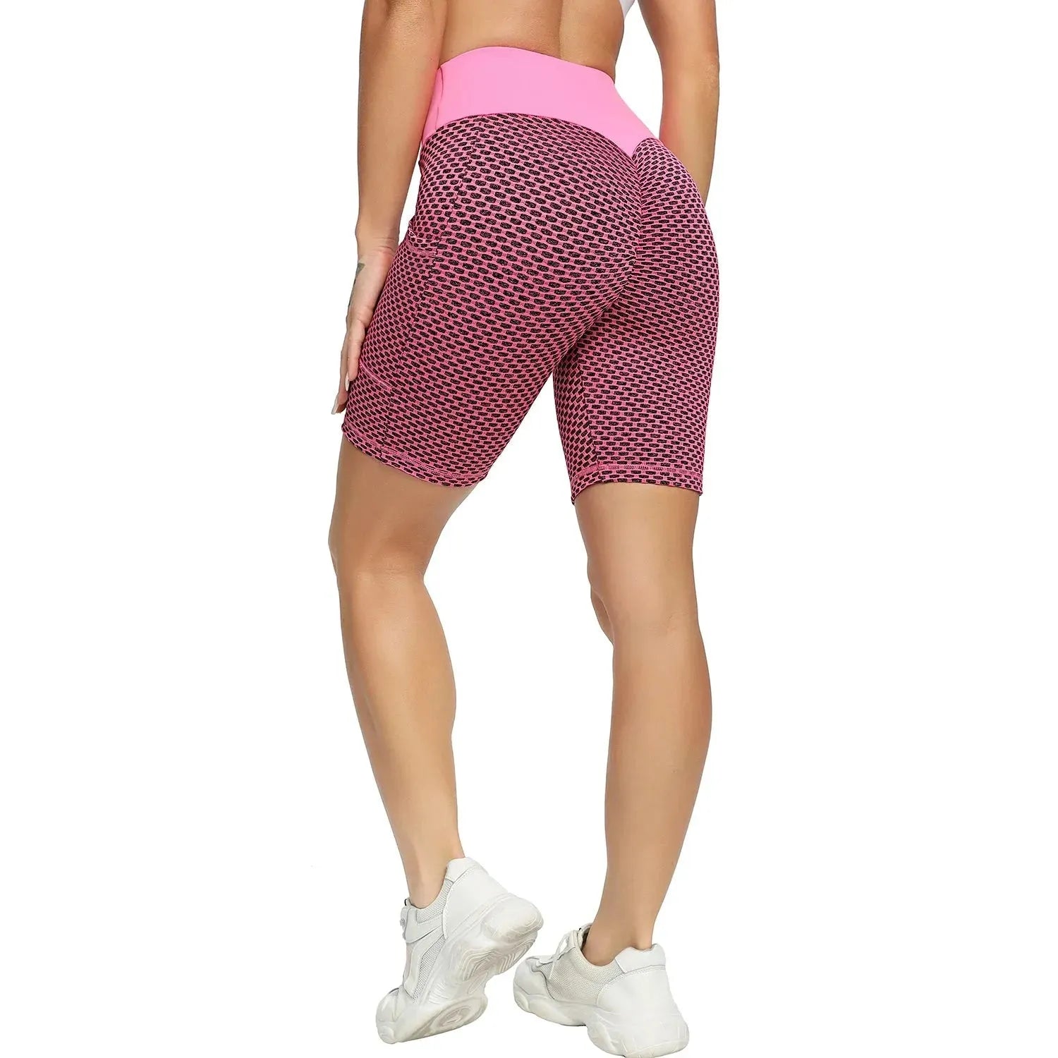 High Waist Seamless Yoga Shorts for Women - Tummy Control Workout Shorts with Pockets, Elastic Running & Gym Shorts - Perfect for Yoga, Fitness, Running & Lounge Wear