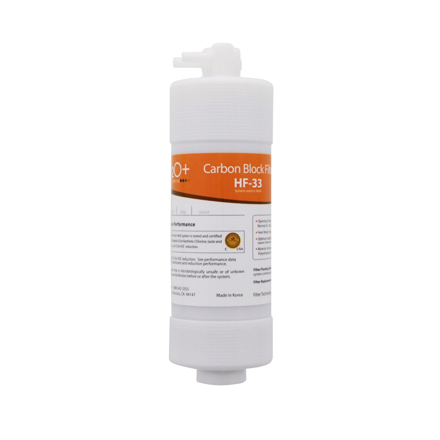 Brondell HF-33 Carbon Block Water Filter Replacement for Cypress Countertop System | NSF Certified | Improves Taste & Odor | Perfect for Kitchen, Office & RV Use