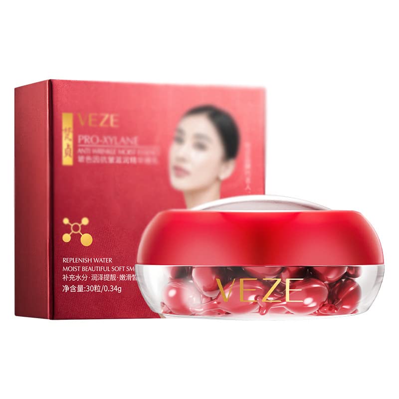 1 Pack Anti-Wrinkle Moisture Capsule Facial Essence - Hydrating, Firming & Smoothing Skin Treatment with 30 Capsules | Perfect for Daily Skincare Routine & Travel