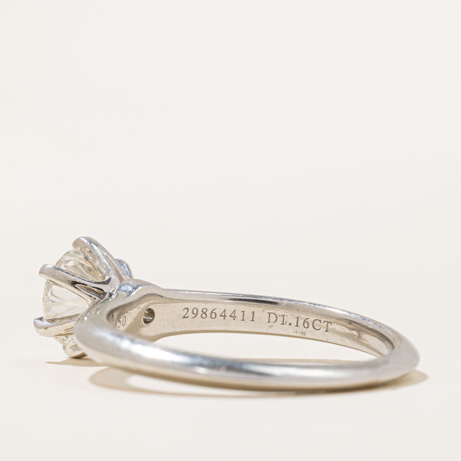Tiffany & Co. The Tiffany® Setting Engagement Ring - 1.16 Carat Round Brilliant Diamond in Platinum, Size 7.5 | Classic Solitaire Wedding Band for Proposal, Anniversary & Special Occasions