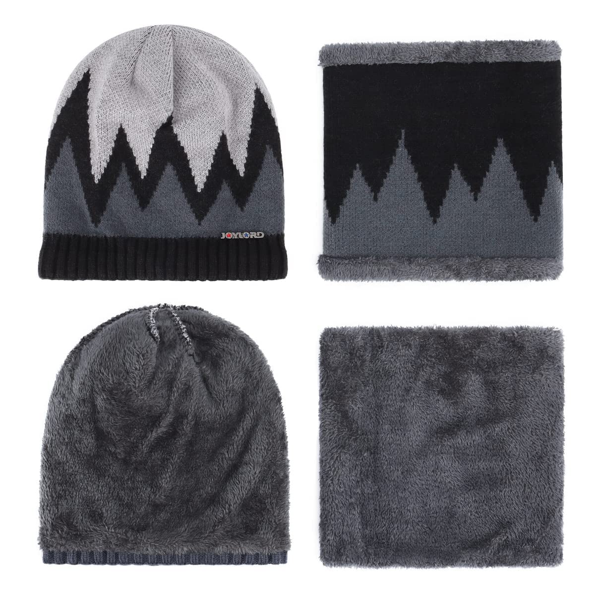 Warm Winter Beanie Hat & Scarf Set - Fleece Lined Knit Skull Cap & Neck Warmer for Men & Women - Perfect for Skiing, Snowboarding & Cold Weather Activities