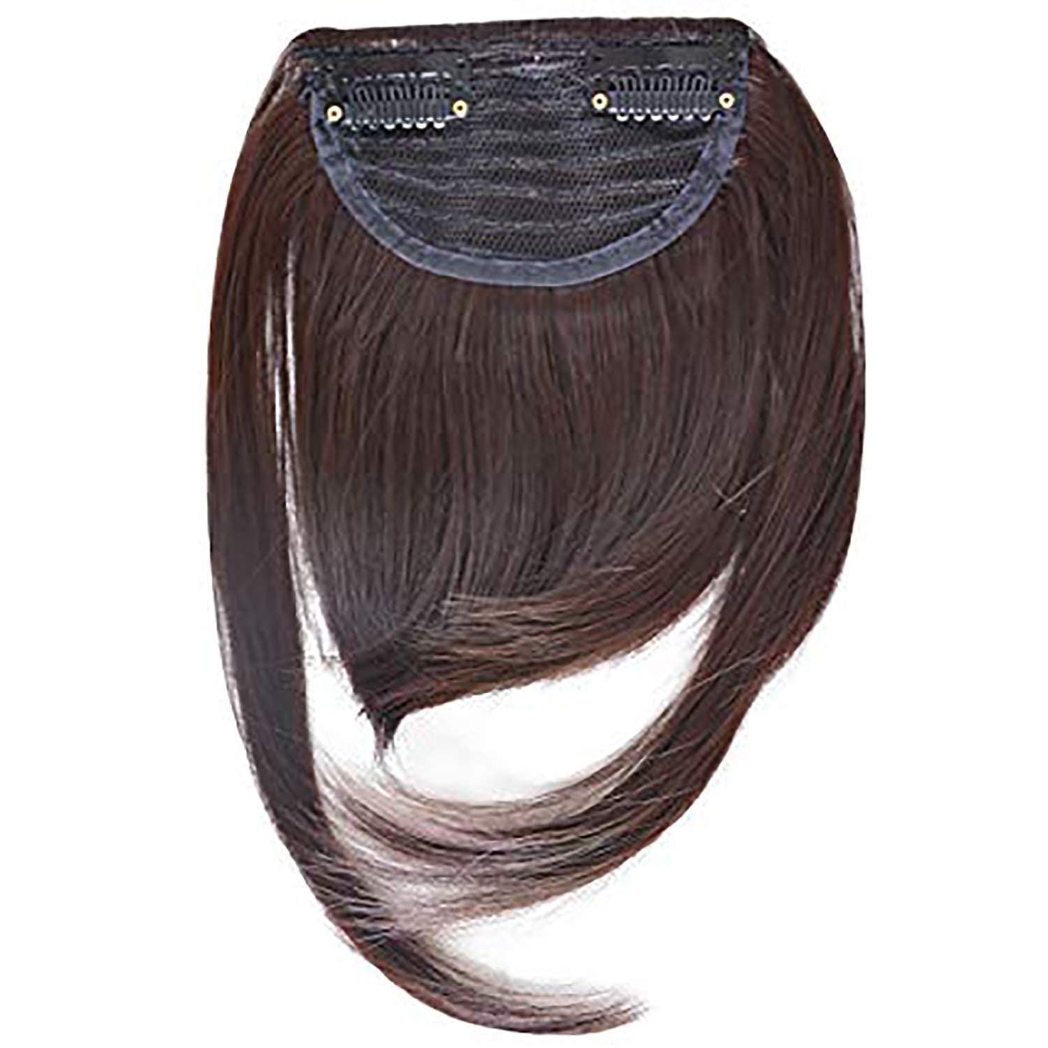 Ekan Clip On Hair Bangs - Natural Dark Brown Front Hair Fringe Extension Wig Band Headband for Women & Girls | Perfect for Cosplay, Costume Parties & Daily Styling