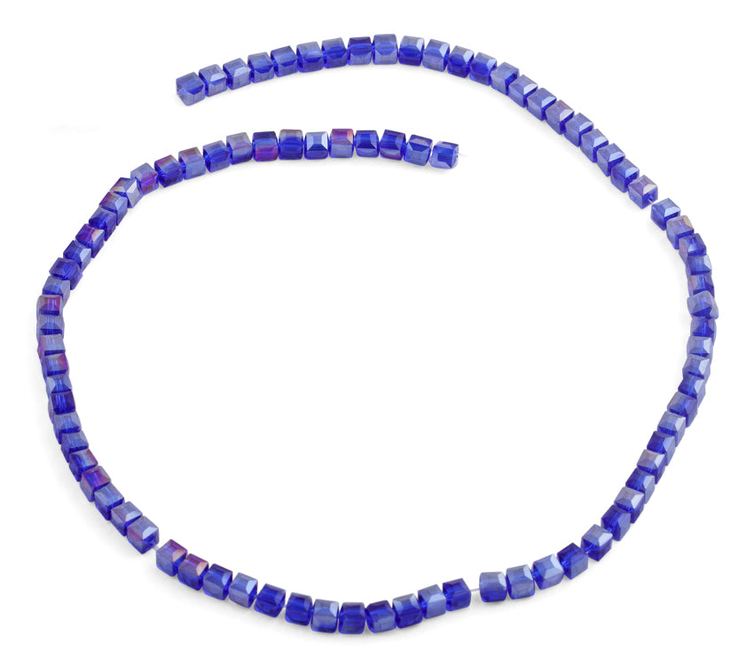 4x4mm Blue Square Faceted Crystal Beads for Jewelry Making, DIY Crafts, Bracelets, Necklaces & Home Decor - Sparkling Glass Beads for Scrapbooking, Sewing & Gift Wrapping