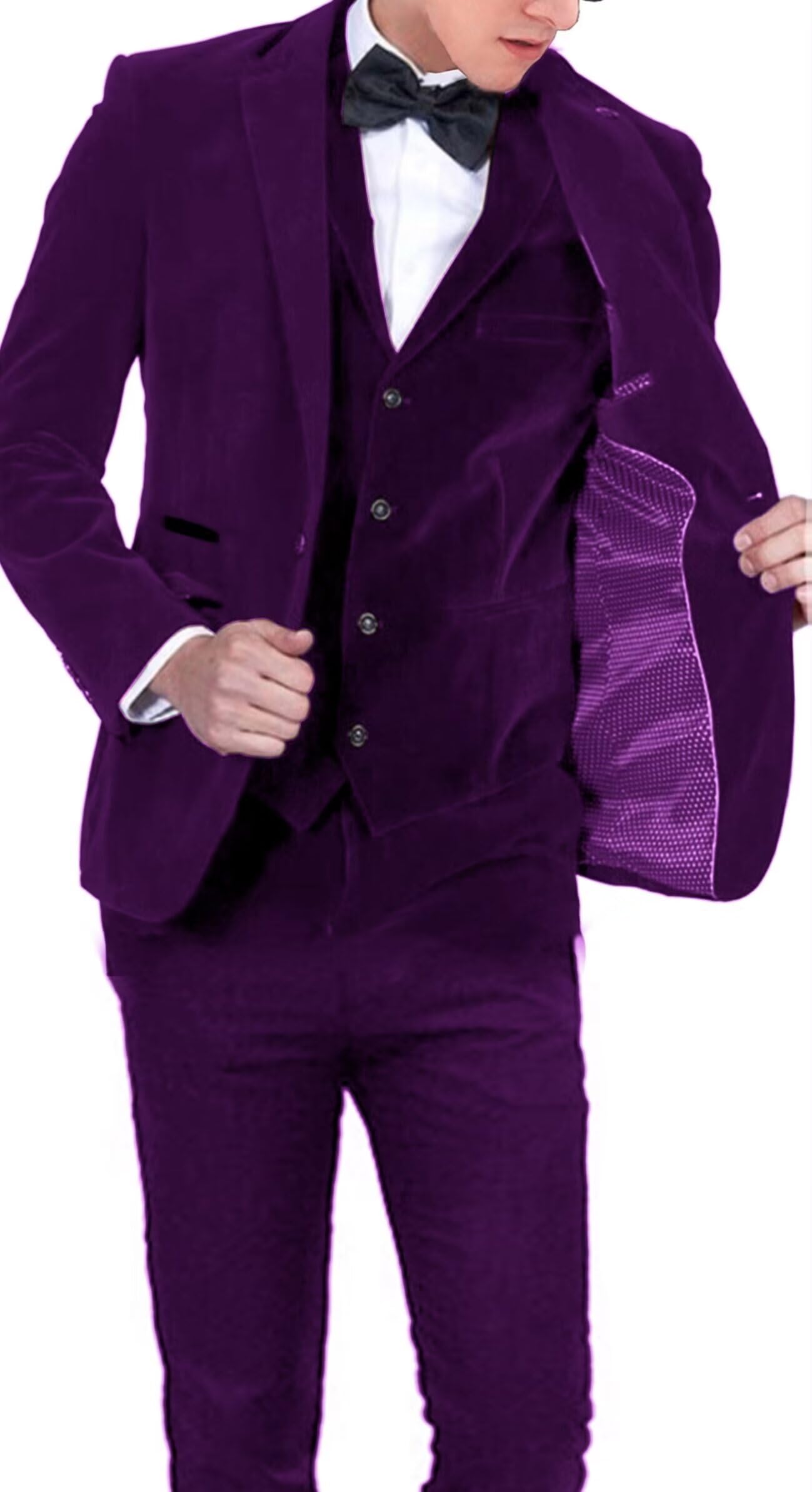 Velvet Slim Fit Men's Suit 3 Piece Set - Groomsmen Tuxedo for Weddings, Prom & Formal Events (ST-XZ002) | Luxe Velour Fabric for Special Occasions