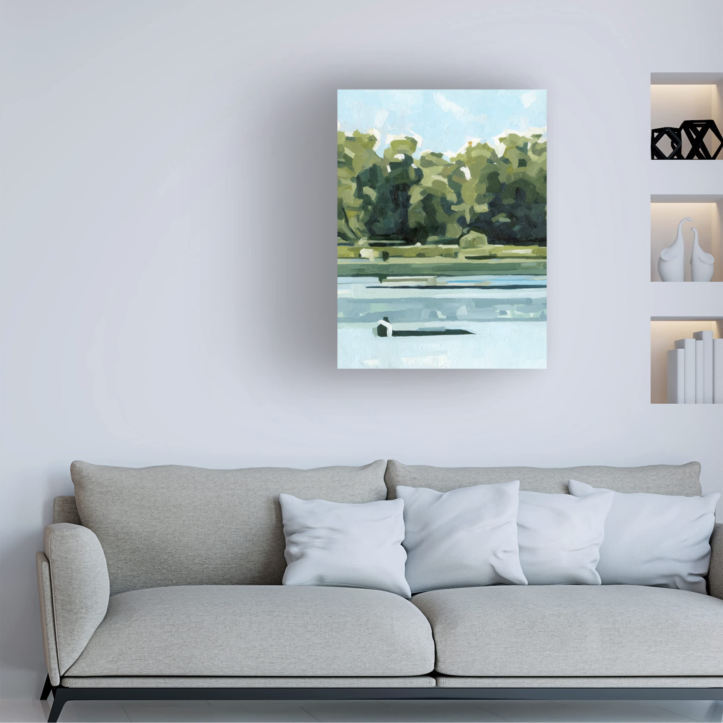 Emma Caroline 'River Day II' Canvas Art Print - Modern Landscape Wall Decor for Living Room, Bedroom & Office - Trademark Fine Art Collection
