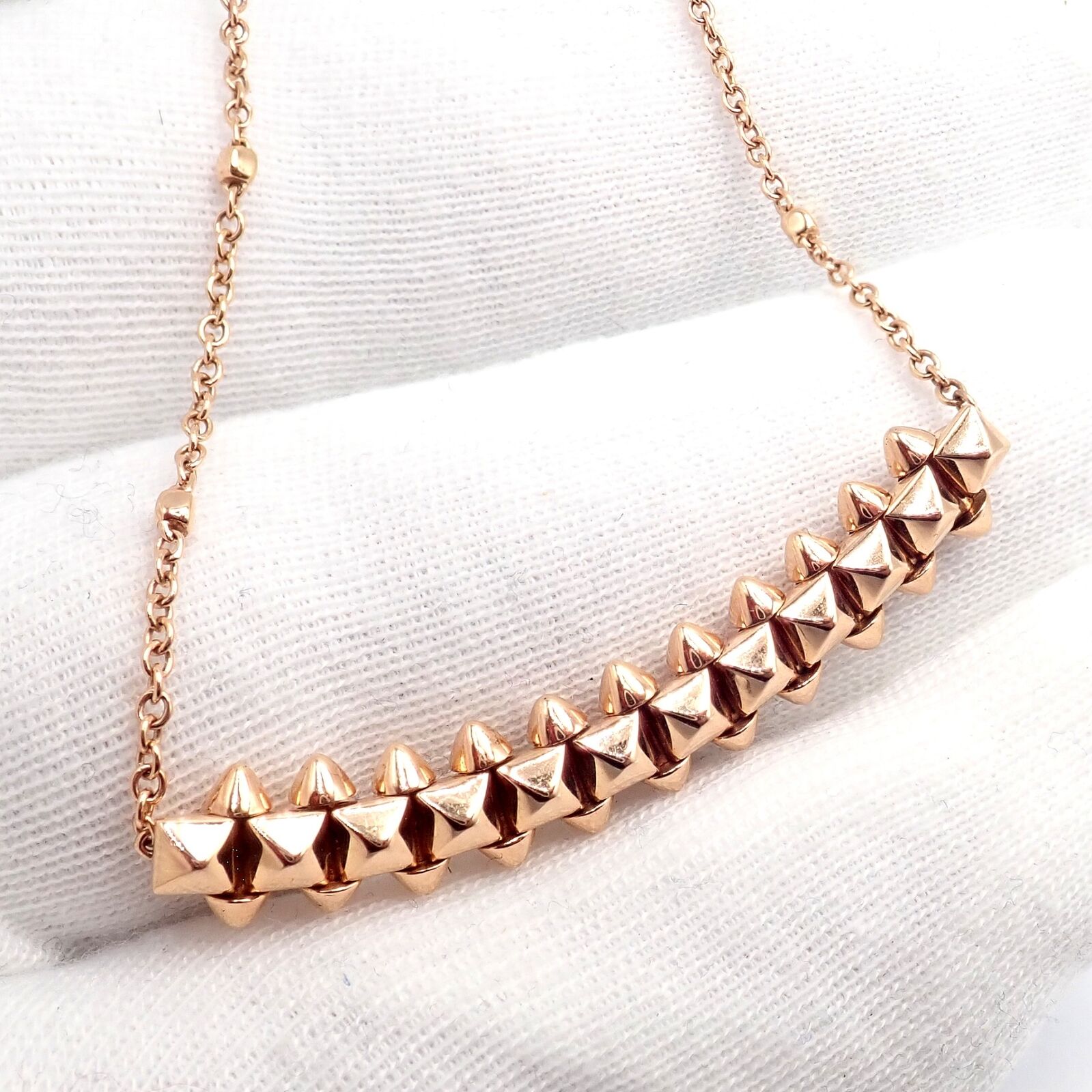 Authentic Clash De Cartier 18k Rose Gold Large Necklace for Women - Luxury Statement Jewelry for Parties, Weddings & Special Occasions