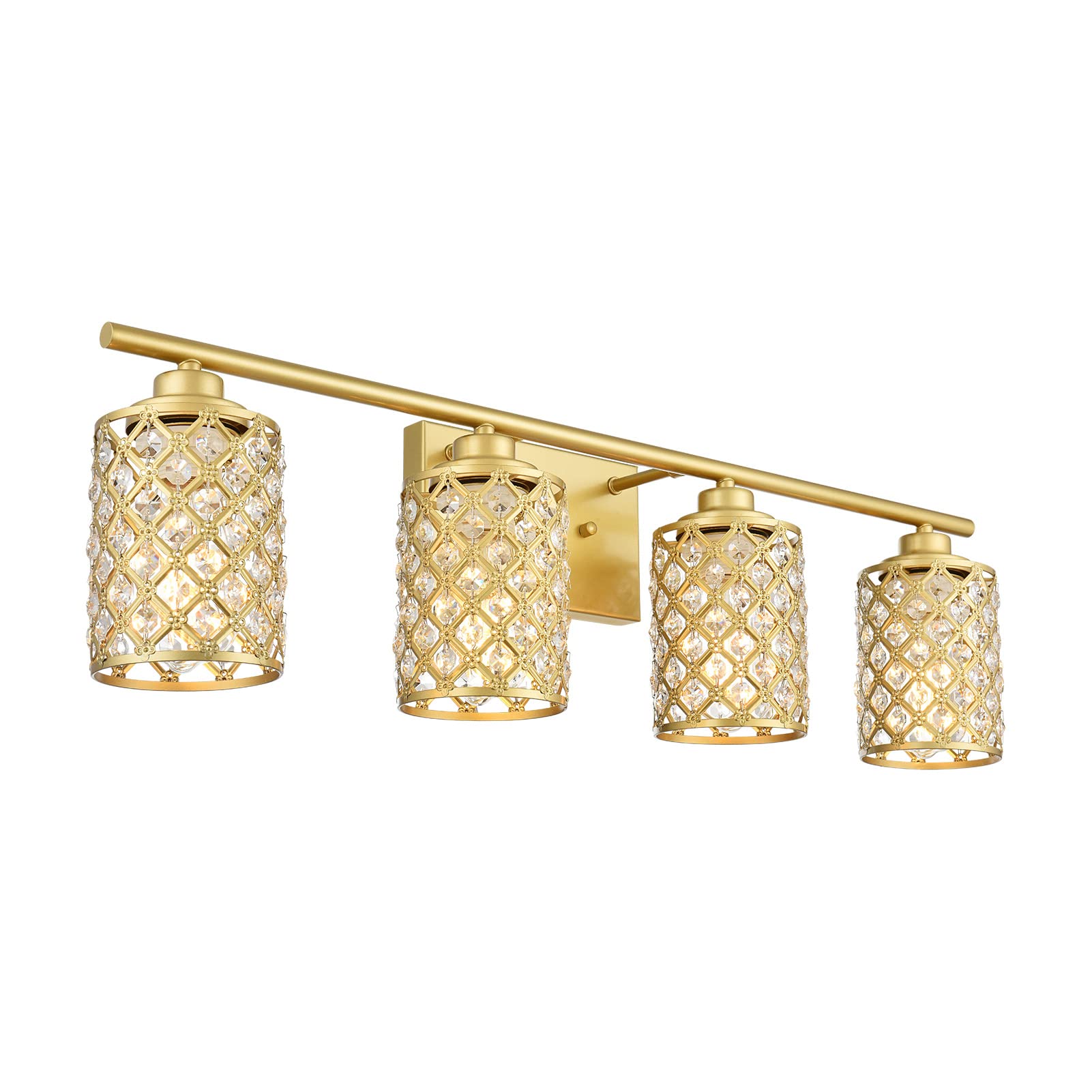 Gold Bathroom Light Fixtures - Modern Farmhouse Vanity Mirror Lighting for Powder Room & Bath