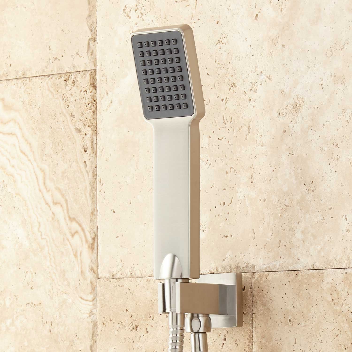 Signature Hardware 414750 Calhower Shower System with Rainfall Shower Head & Handheld Shower - Brushed Nickel Finish - Complete Rough-In Valve Included - Perfect for Luxury Bathroom Renovations and Spa-Like Shower Experiences