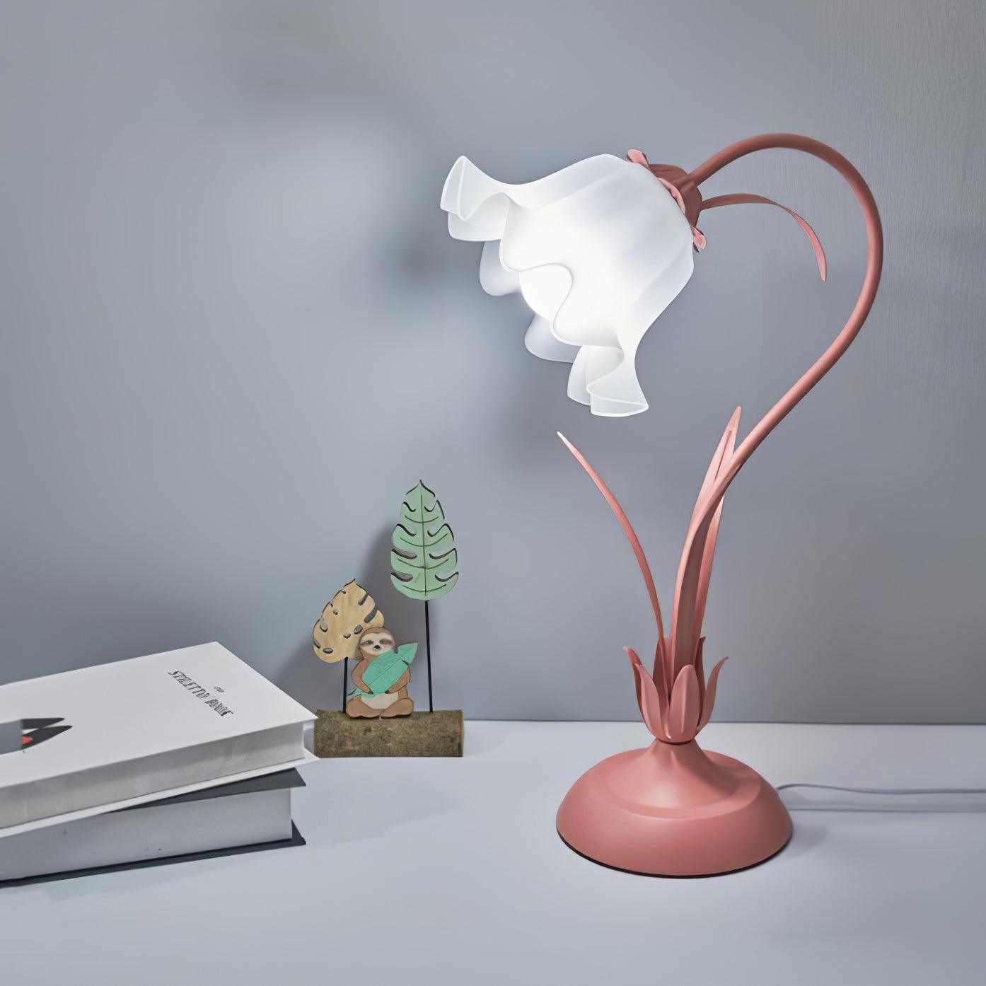 Lily of the Valley Table Lamp - Elegant Floral Bedside Lighting for Bedroom, Living Room & Office Decor - Perfect for Reading, Relaxing & Creating Cozy Ambience
