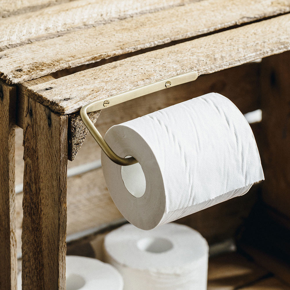Stylish Brass Toilet Paper Holder - Bathroom Tissue Roll Stand with Easy Installation - Perfect for Modern Bathrooms & Powder Rooms