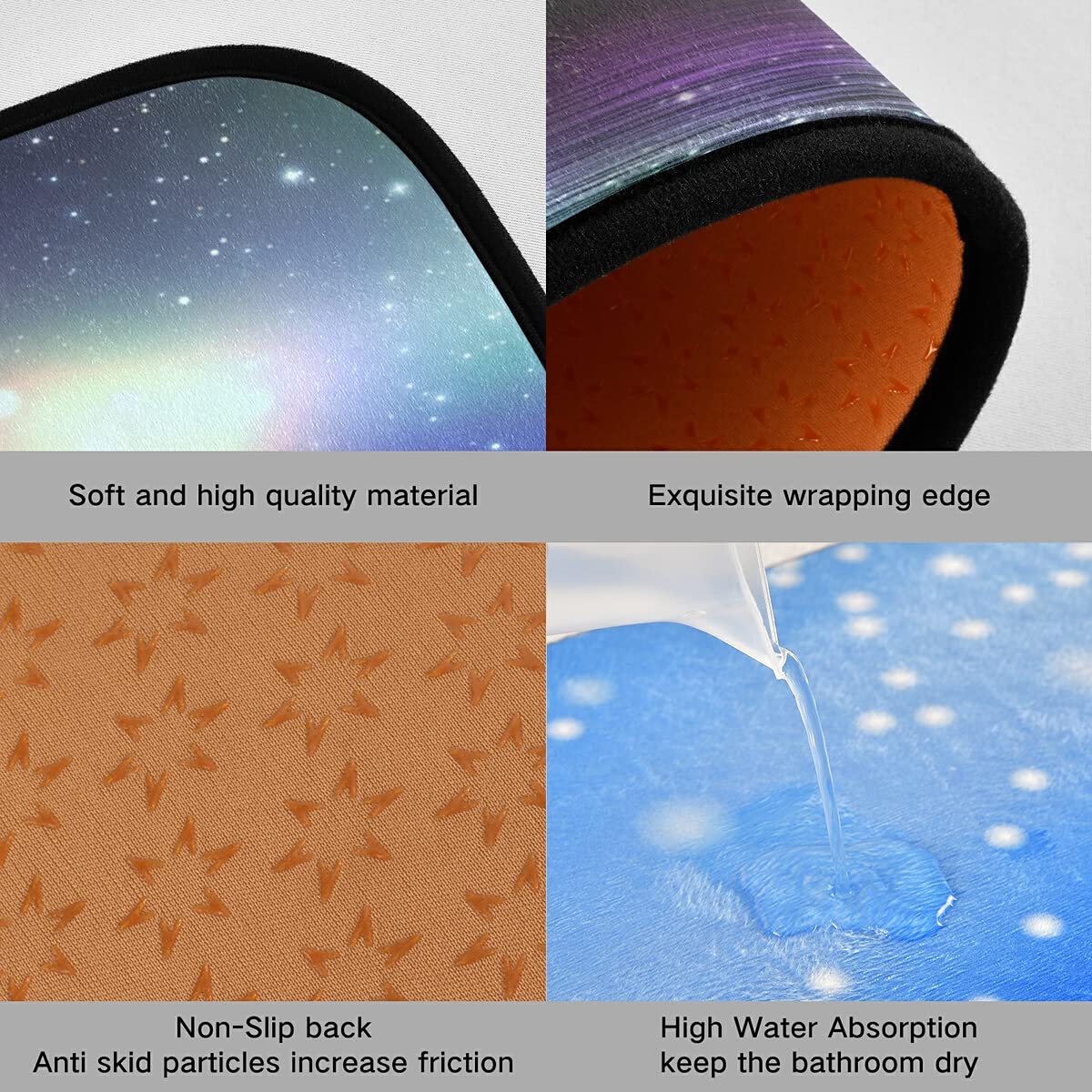 Wolf Aurora Borealis Non-Slip Washable Kitchen Rugs Set of 2 - Anti-Skid Floor Mats for Kitchen, Living Room & Home Decor | Perfect for High-Traffic Areas & Pet-Friendly Homes