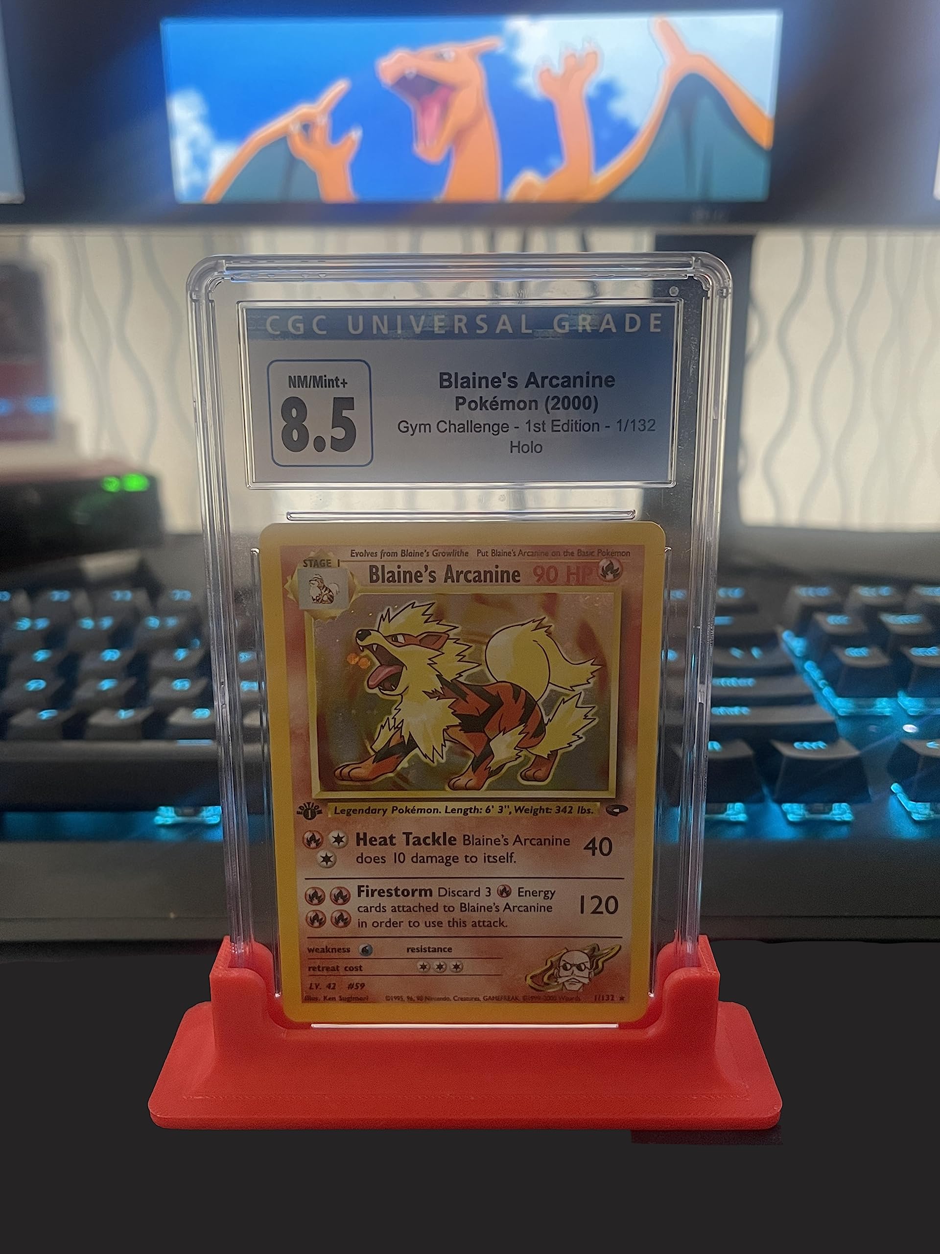 CGC Graded Card Stands - Lava Red - 5-Pack - High Durability Plastic Display Stands for Collectible Trading Cards - Perfect for Comic Conventions & Home Showcases