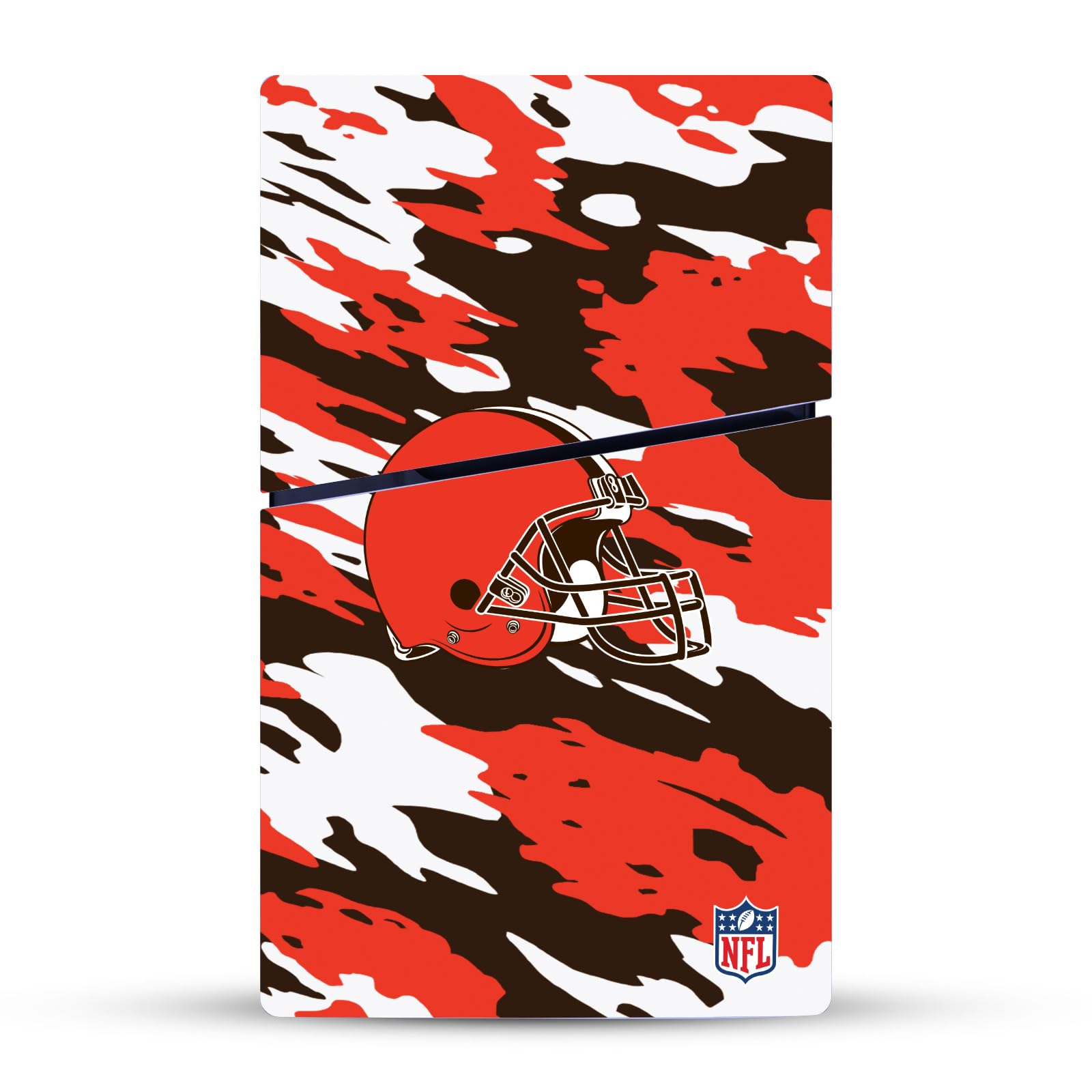 Official NFL Cleveland Browns Camouflage Vinyl Skin Sticker for Sony PlayStation 5 PS5 Slim/Pro Disc Edition - Protective Gaming Decal for PS5 Consoles - Perfect for Game Rooms, Sports Fans, and Team Spirit Display