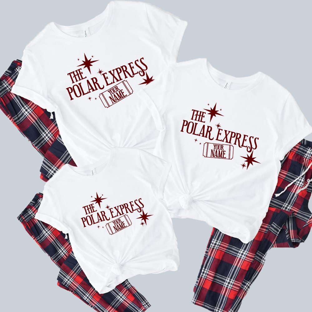 The Polar Express Family Matching Christmas Pajama Set - Cozy Holiday Pajamas for Kids & Adults - Perfect for Christmas Eve & Family Movie Nights