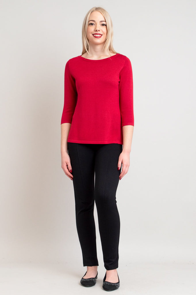 Betula Sweater for Women - Soft Bamboo Cotton Blend, Lipstick Red, Final Sale - Perfect for Casual Wear, Office & Date Nights