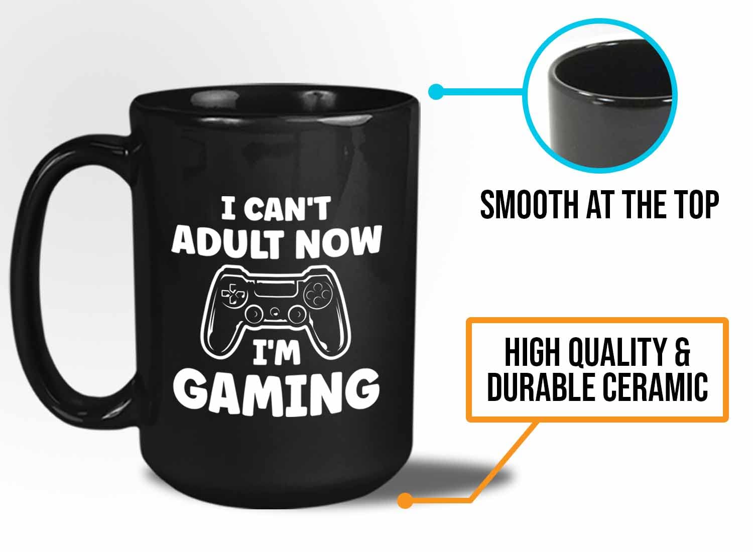 Bubble Hugs 15oz Black Gaming Coffee Mug - Funny 'Now I'm Gaming' Design for Video Game Lovers - Perfect Gift for Console Gamers, Multiplayer & Shooting Game Enthusiasts - Great for Gaming Sessions, Office Use & Geek Decor