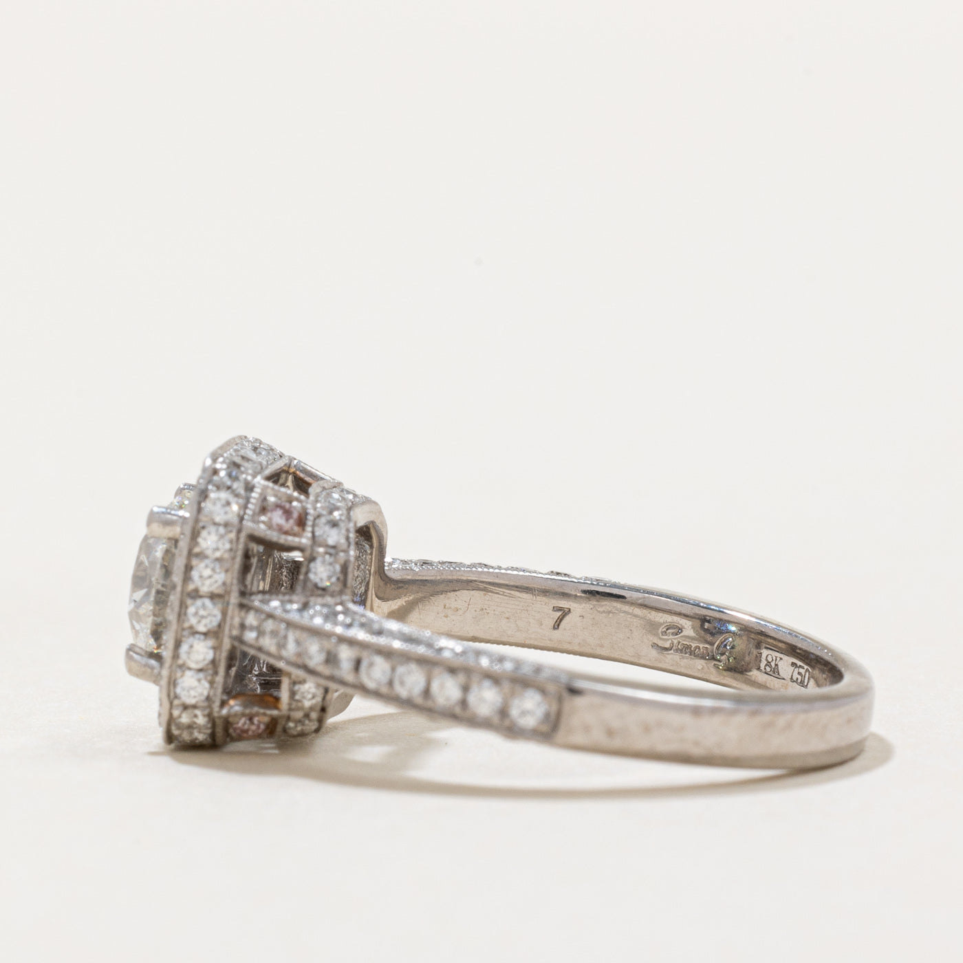 Simon G Diamond Wedding Ring Set | 0.83ct IF G Color & 0.44ctw Side Stones | Size 5.25 | Elegant Bridal Jewelry for Engagement & Anniversary Gifts