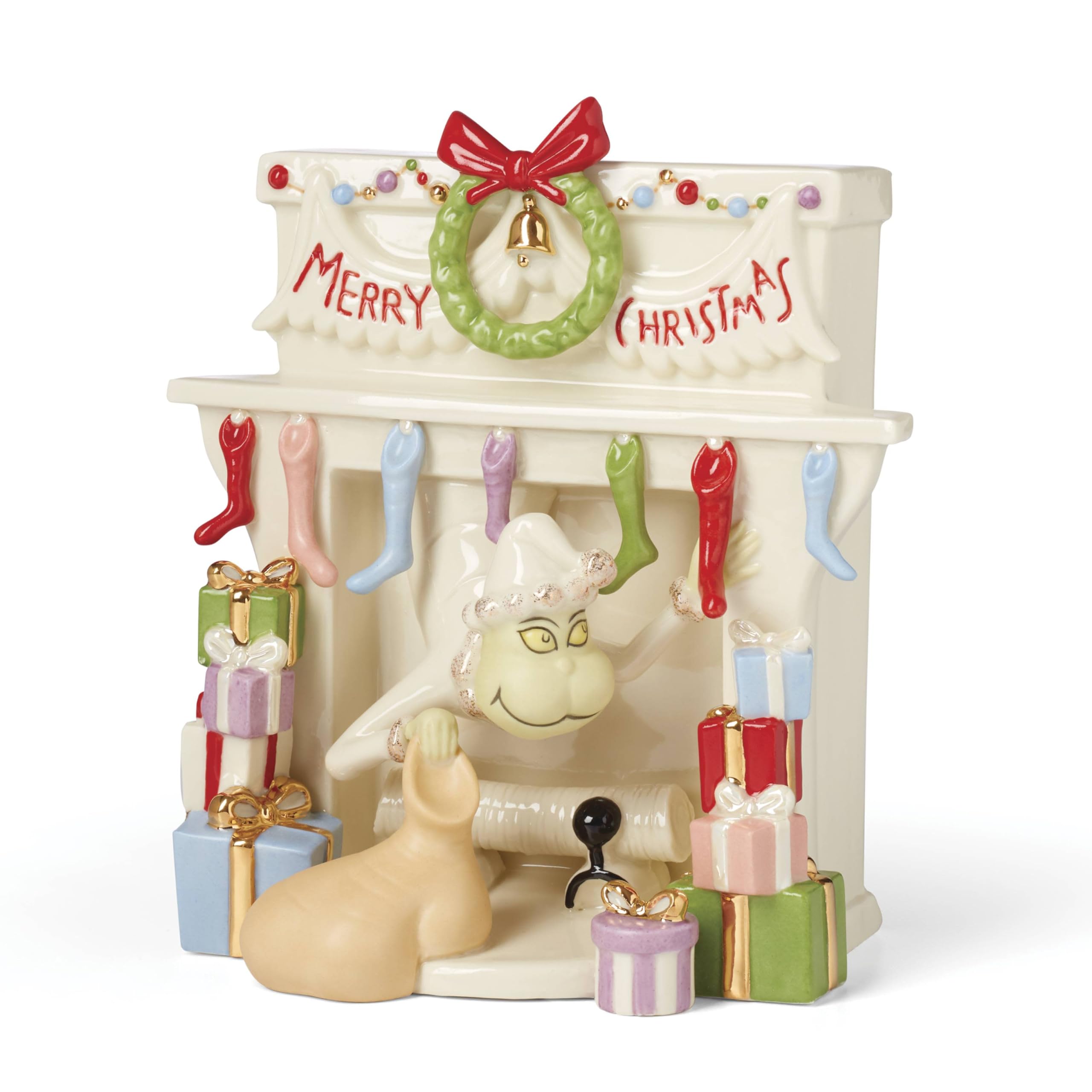 Lenox 896422 Grinch Stealing Stockings Christmas Figurine - Holiday Home Decor for Xmas Tree, Mantel & Festive Table Centerpiece