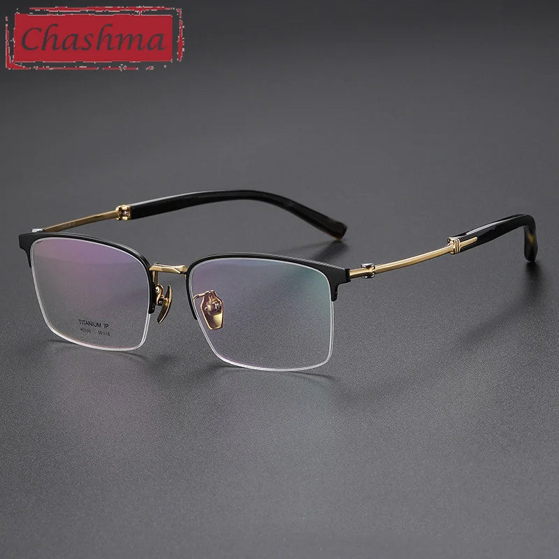 Premium Titanium Full Rim Square Eyeglasses for Men - Lightweight & Durable Frame - Ideal for Work, Reading & Everyday Use