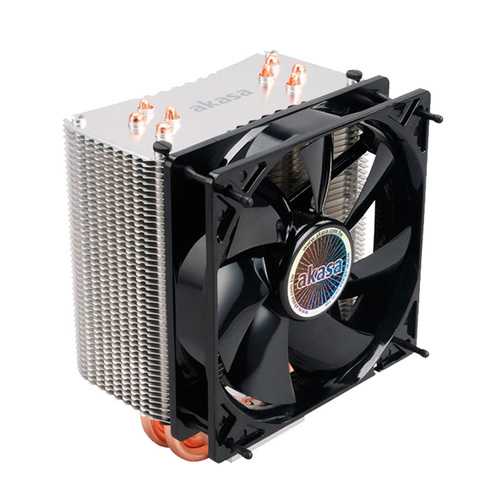 Akasa 4-Pin PWM CPU Cooler with 4 Heat Pipes & 12cm Fan - Compatible with Intel LGA775/LGA2011 & AMD Sockets - Perfect for Gaming PCs & Workstation Cooling