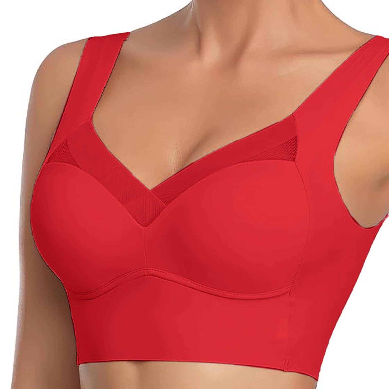 Women's Full Coverage V-Neck Cotton Bra with Front Closure - Comfortable Everyday Push-Up Bra for Work, Yoga & Casual Wear