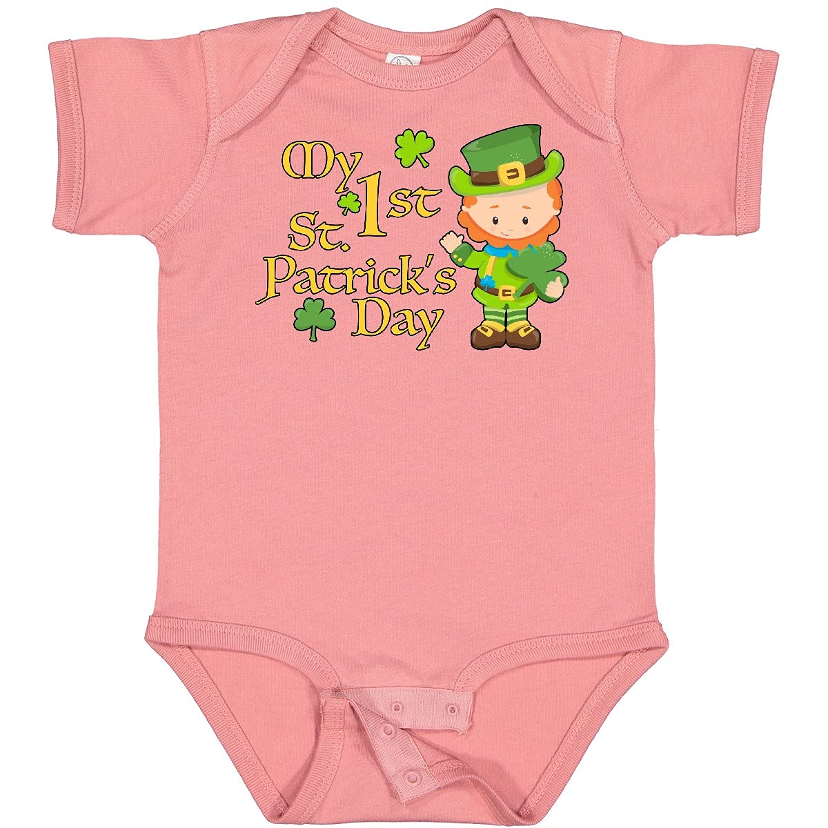 My First St. Patrick's Day Baby Bodysuit - Cute Leprechaun & Shamrocks Design | Perfect for Irish-Themed Parties & Holiday Photos